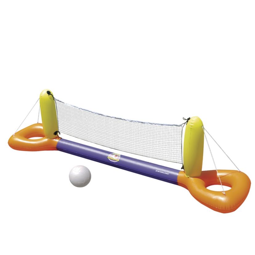 Inflatable Orange and Yellow Splash Volleyball Game Pool Float  11.5-Inch