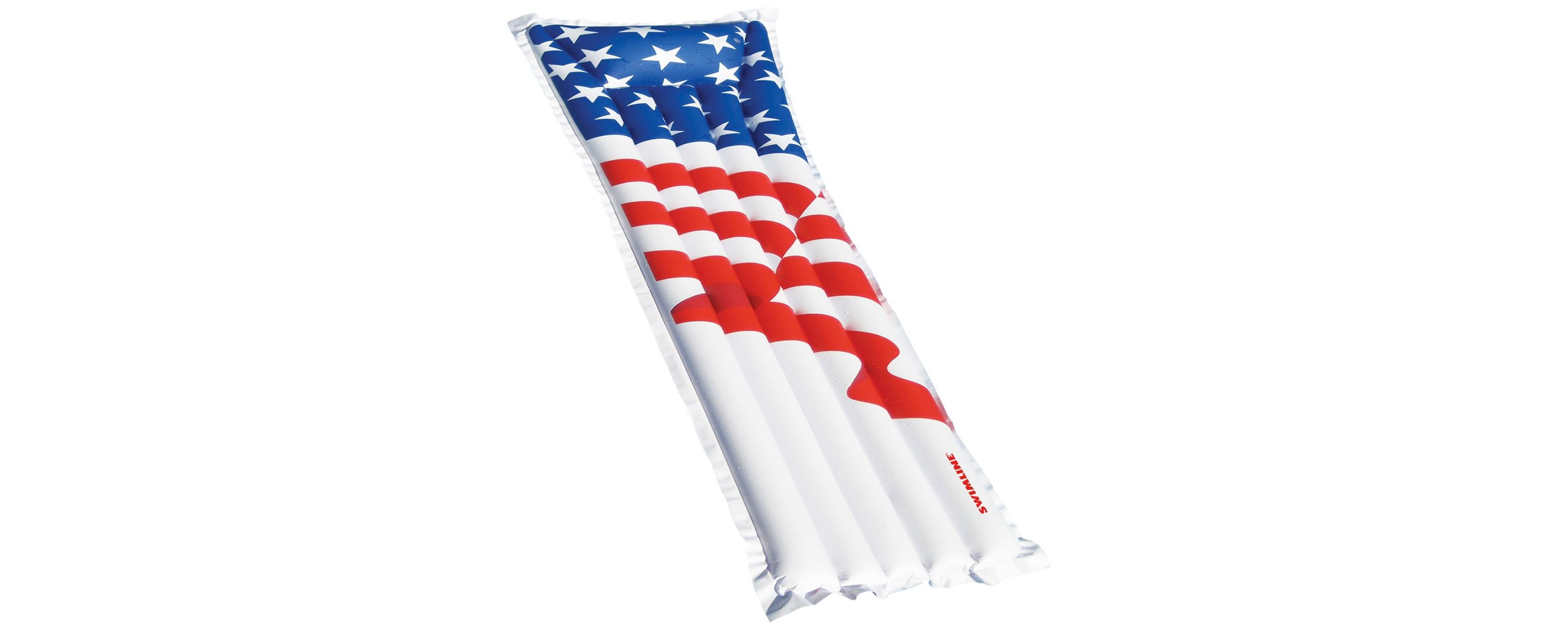 72-Inch Inflatable White and Red American Flag Swimming Pool Air Mattress