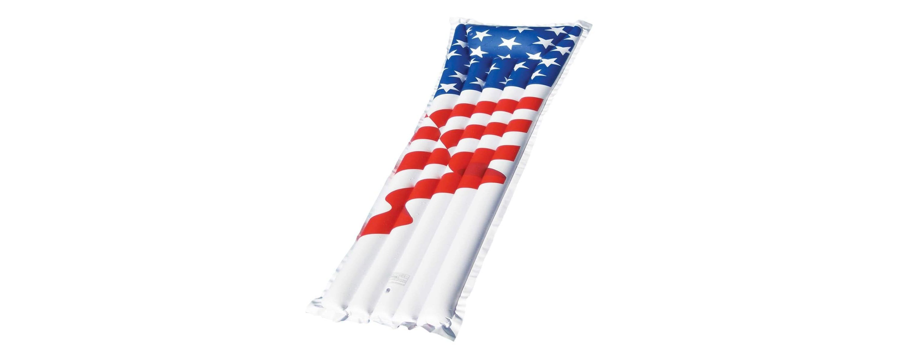 72-Inch Inflatable White and Red American Flag Swimming Pool Air Mattress