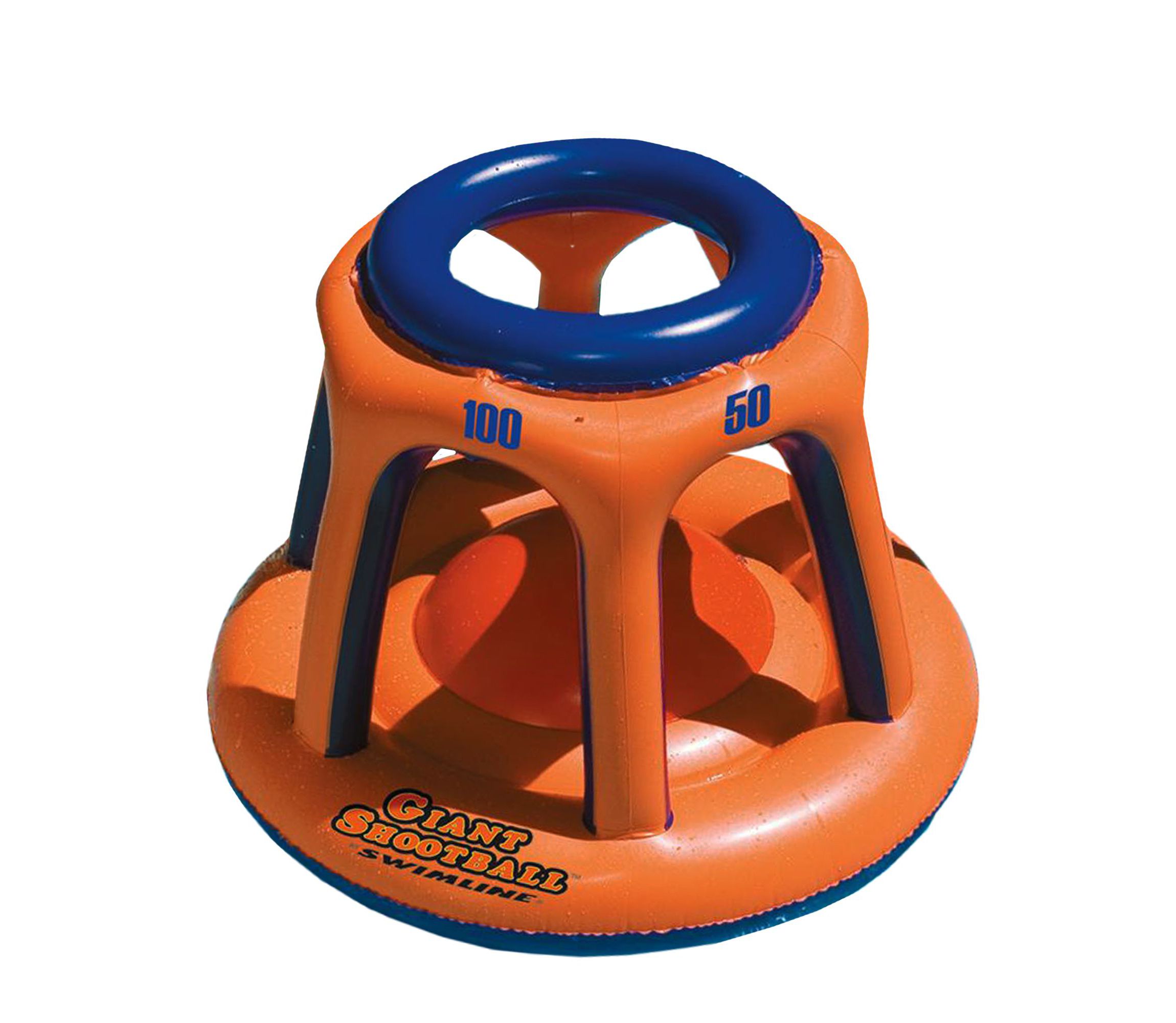 48" Orange and Blue Inflatable Giant Floating Shoot Ball Swimming Pool Game