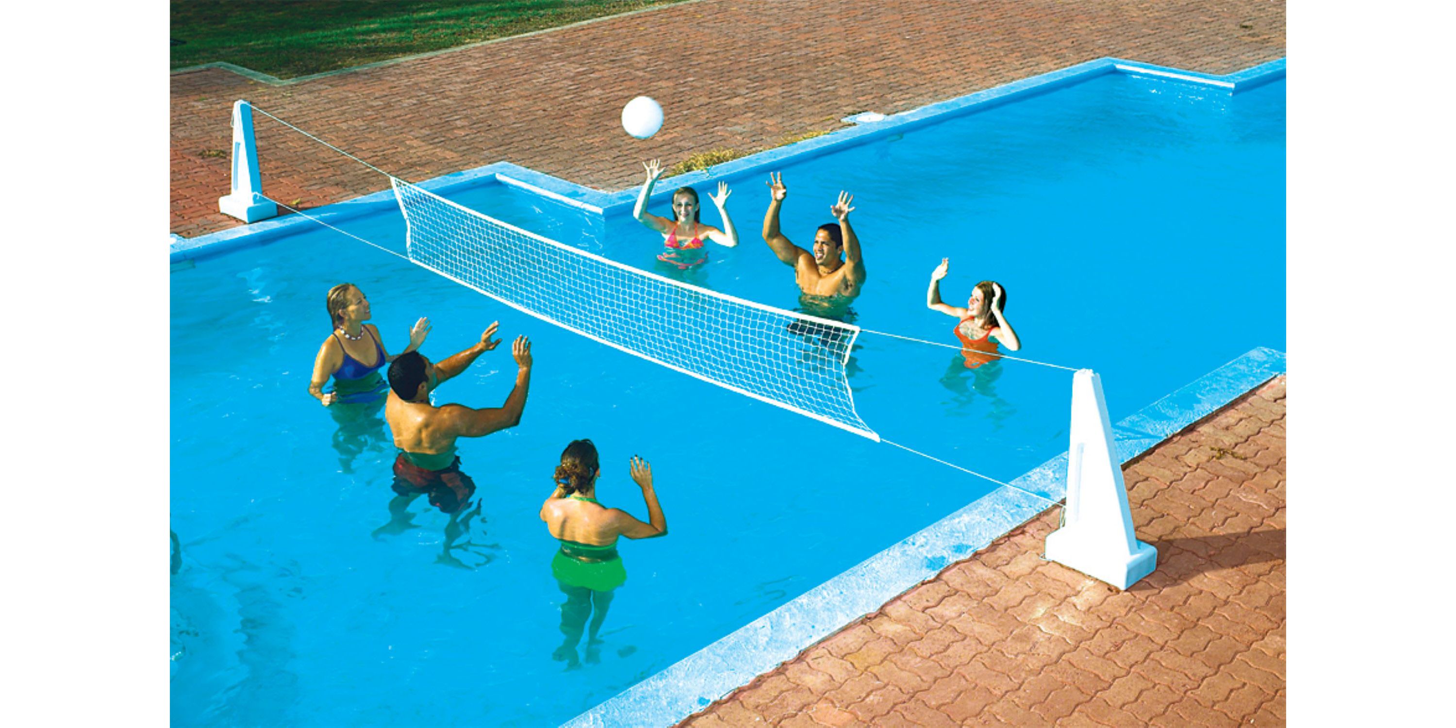 Pool Jam Combo Basketball and Volleyball Inground Swimming Pool Water Games