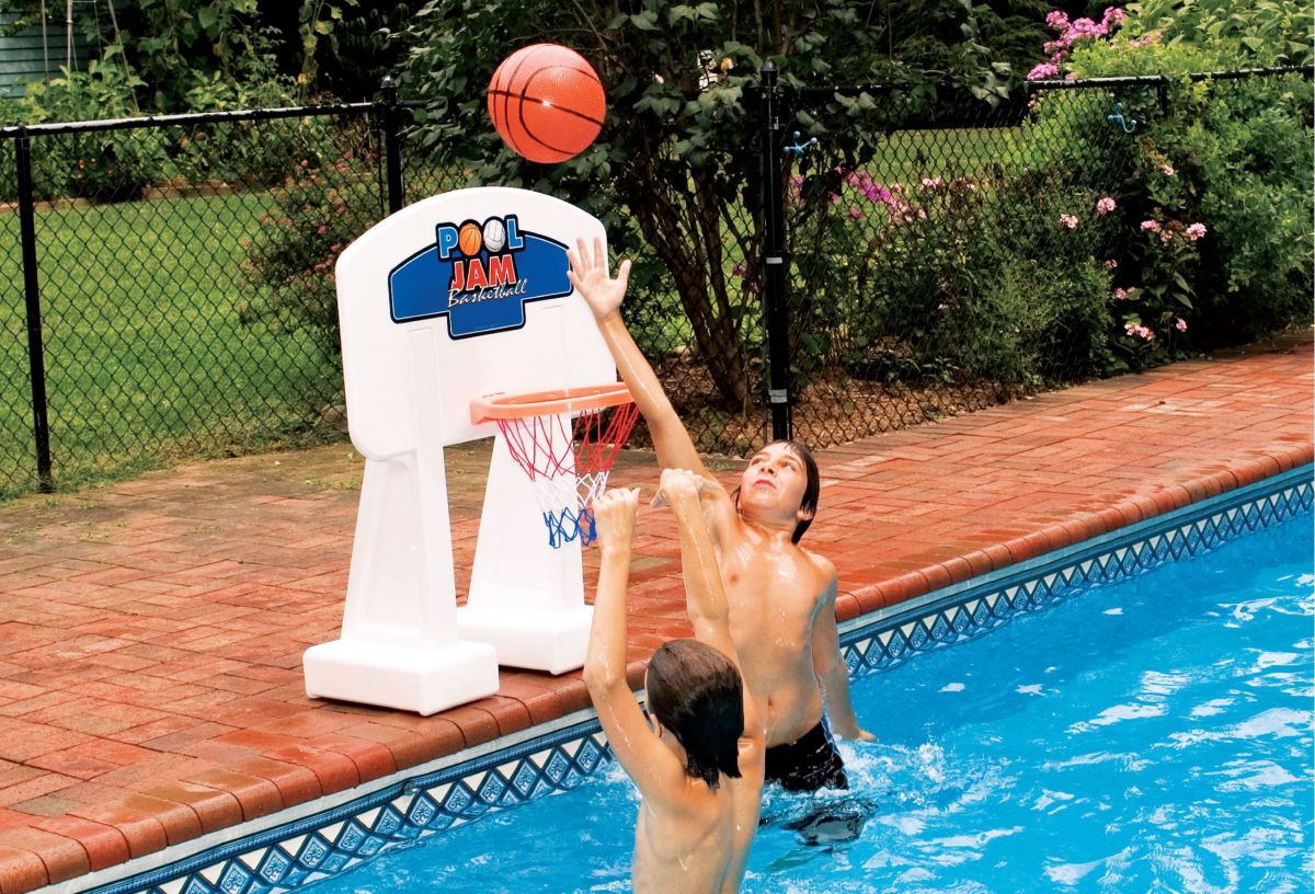 Pool Jam Combo Basketball and Volleyball Inground Swimming Pool Water Games