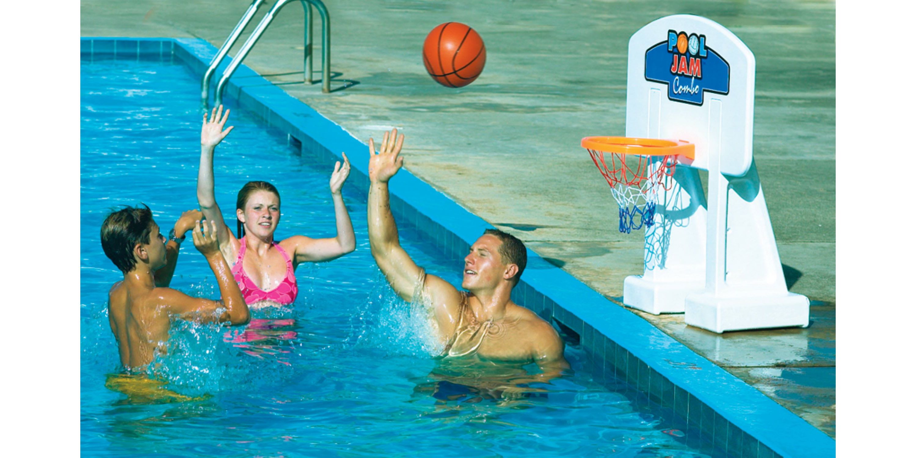 Pool Jam Combo Basketball and Volleyball Inground Swimming Pool Water Games