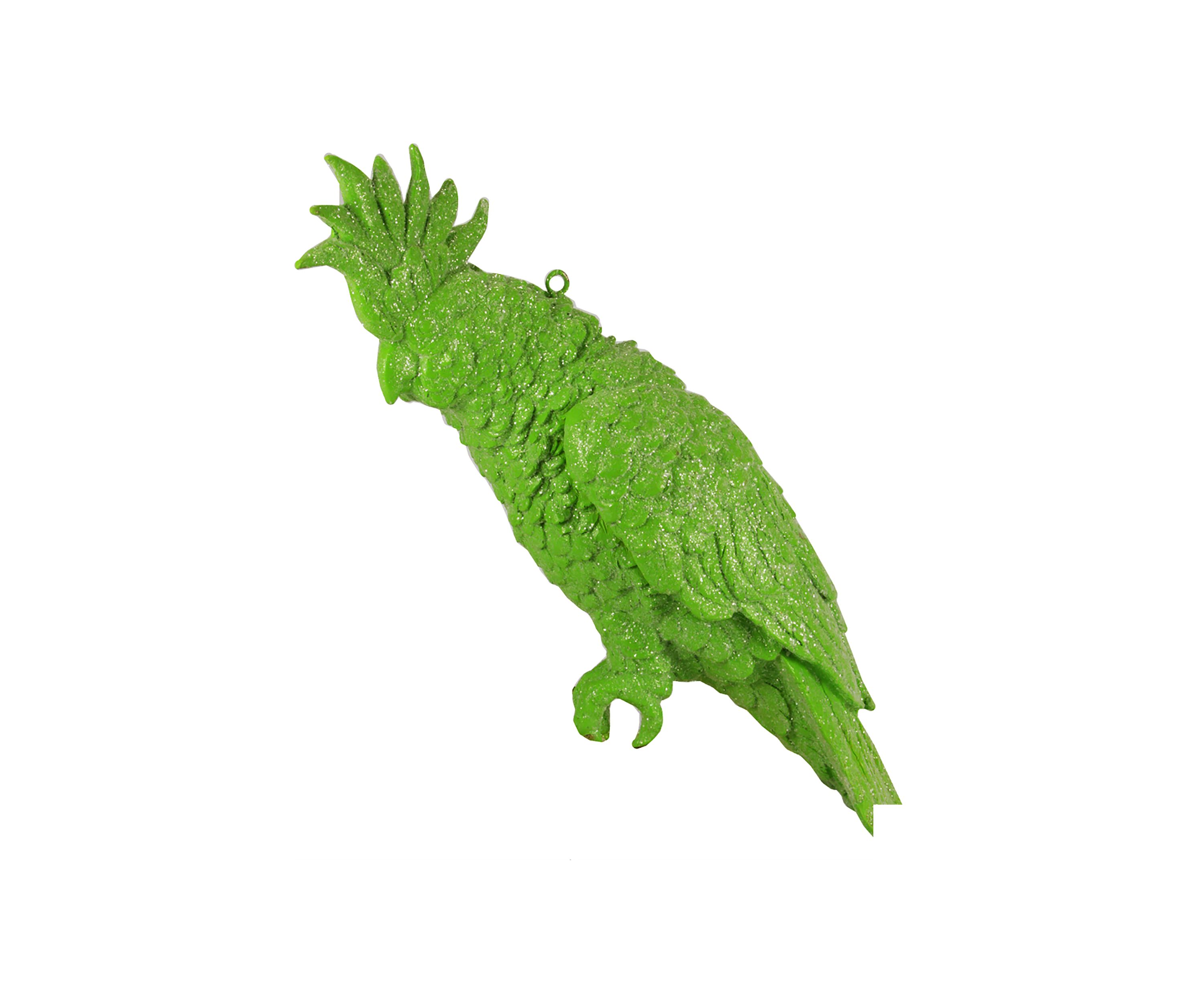13Inch Green Glittered Cockatoo Christmas Ornament