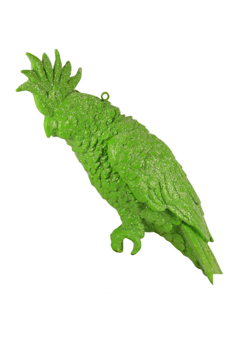13Inch Green Glittered Cockatoo Christmas Ornament