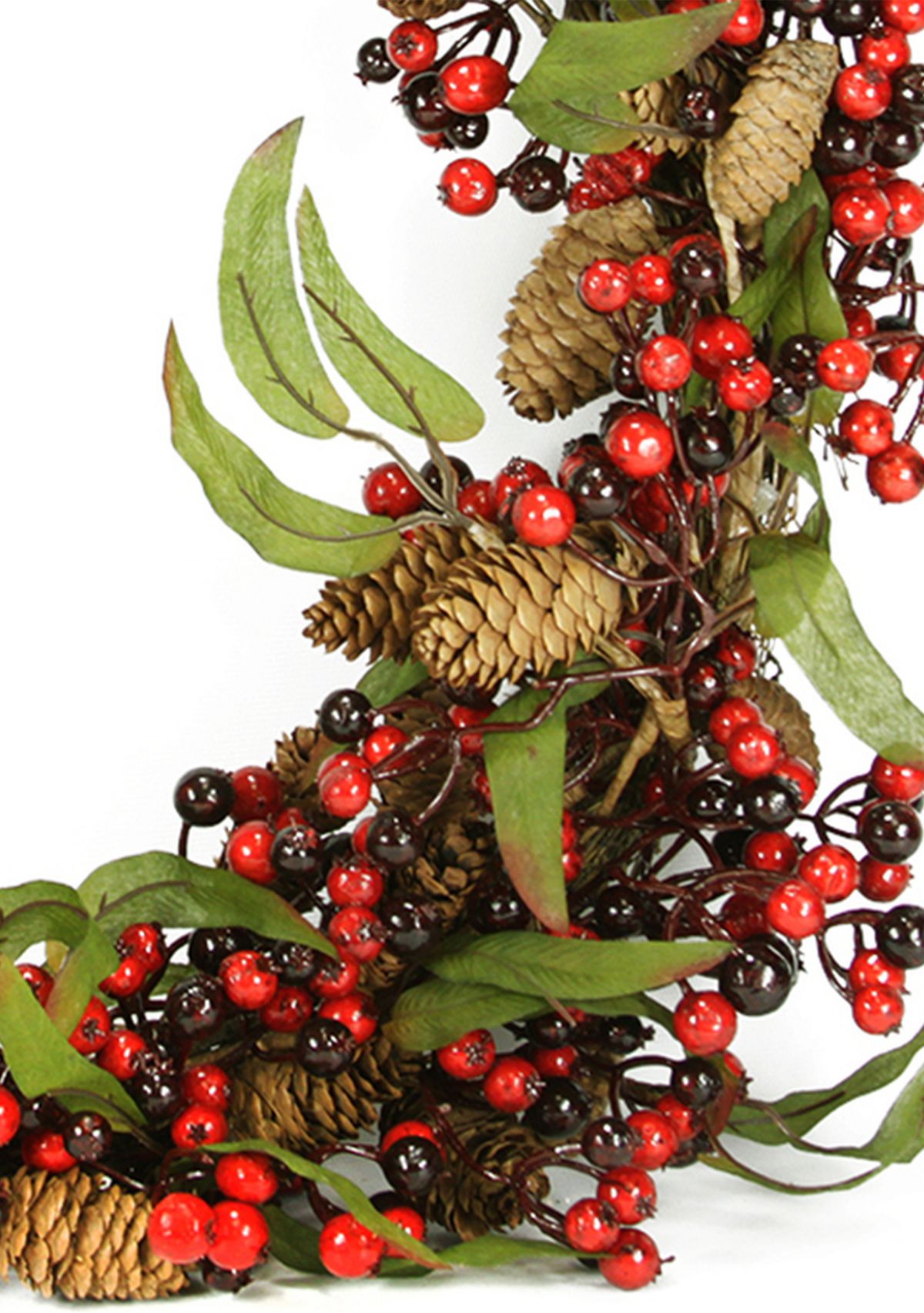 Red Berry and Pine Cone Artificial Christmas Wreath - 24" Unlit