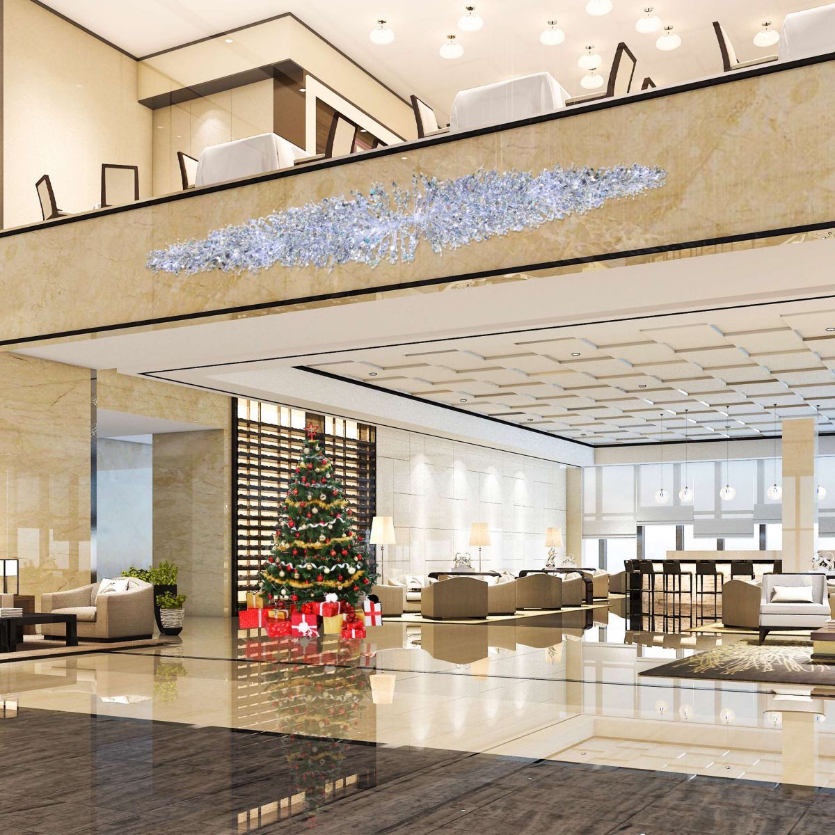 LED Lighted Commercial Manhattan Lightspray Christmas Swag - 9 - Silver