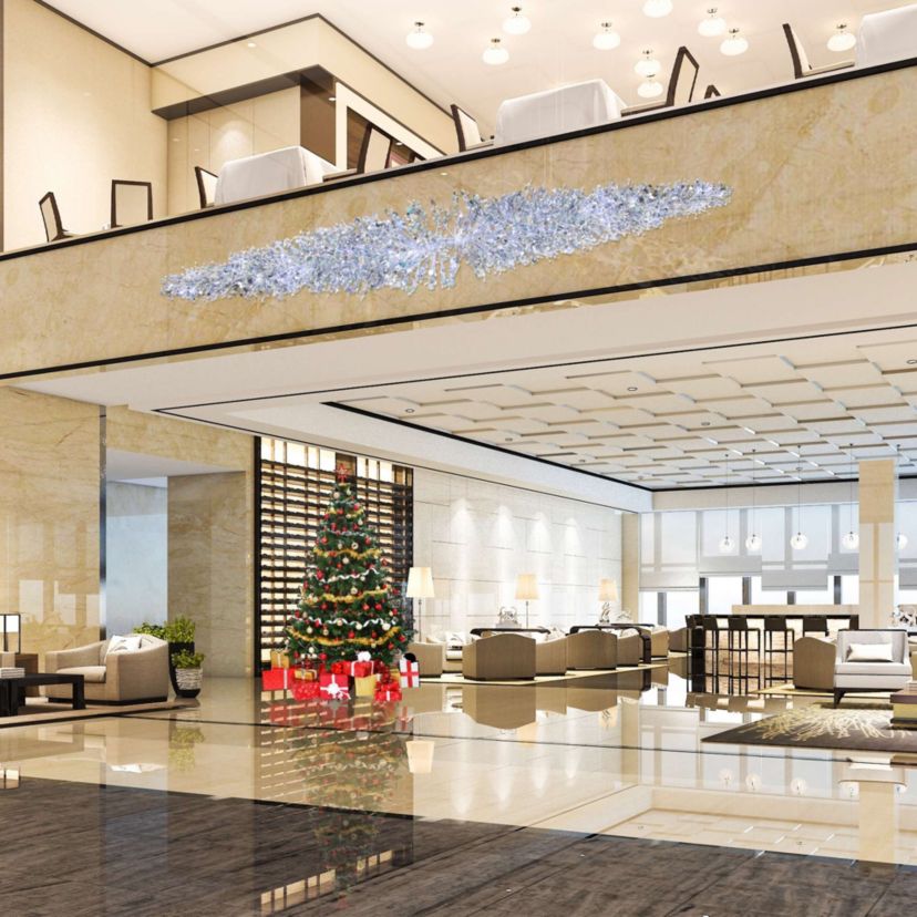 LED Lighted Commercial Manhattan Lightspray Christmas Swag - 9 - Silver