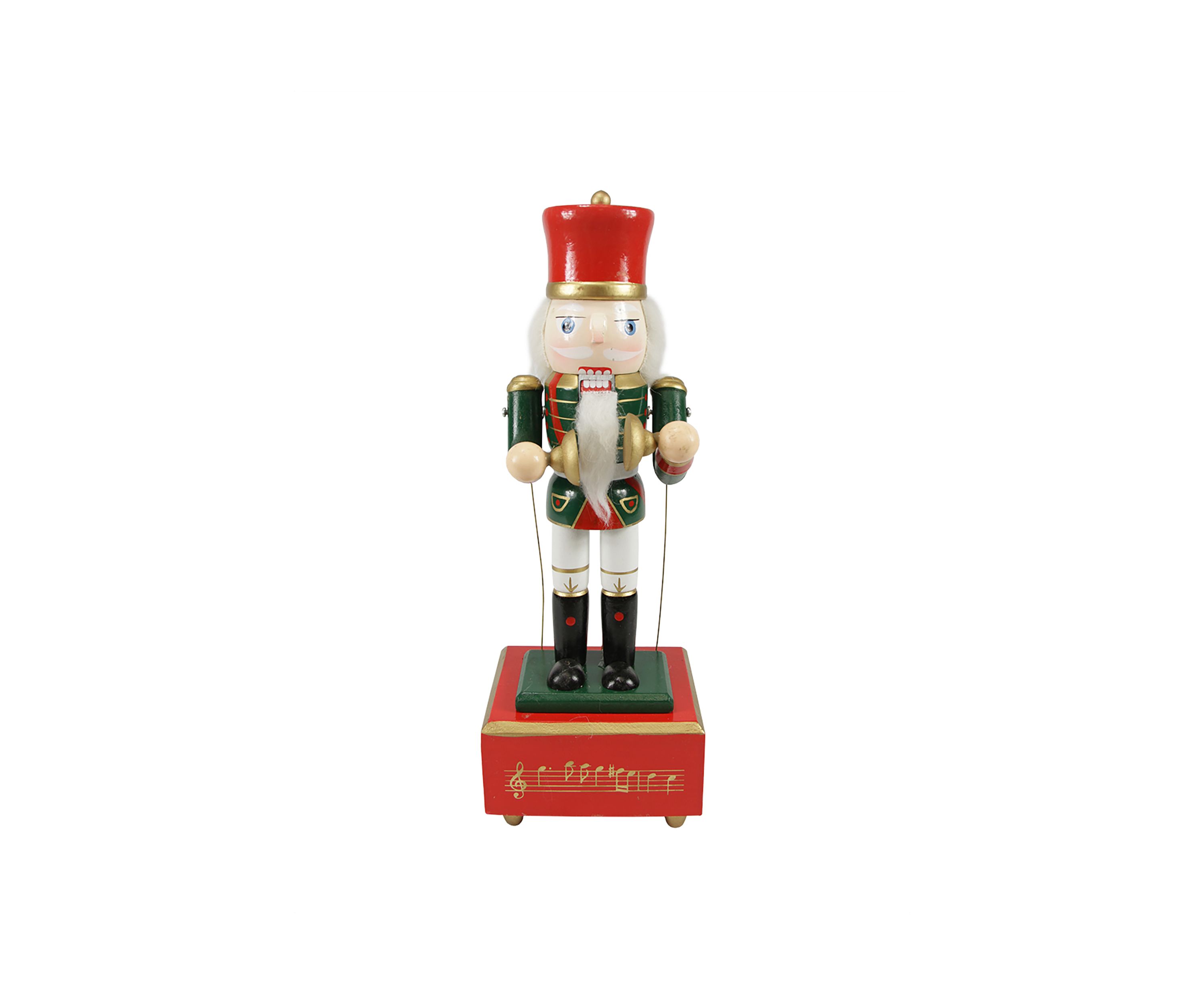 12" Green Musical and Animated Cymbalist Christmas Nutcracker