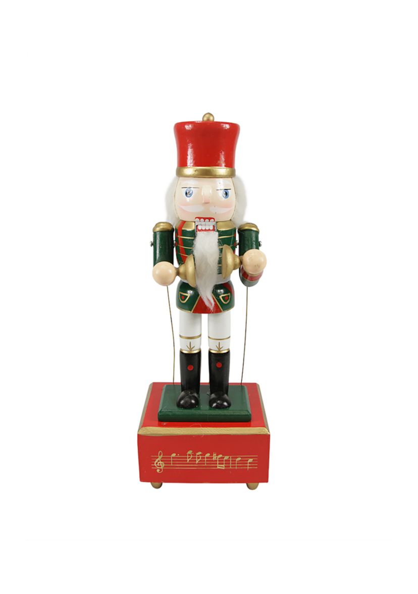 12" Green Musical and Animated Cymbalist Christmas Nutcracker