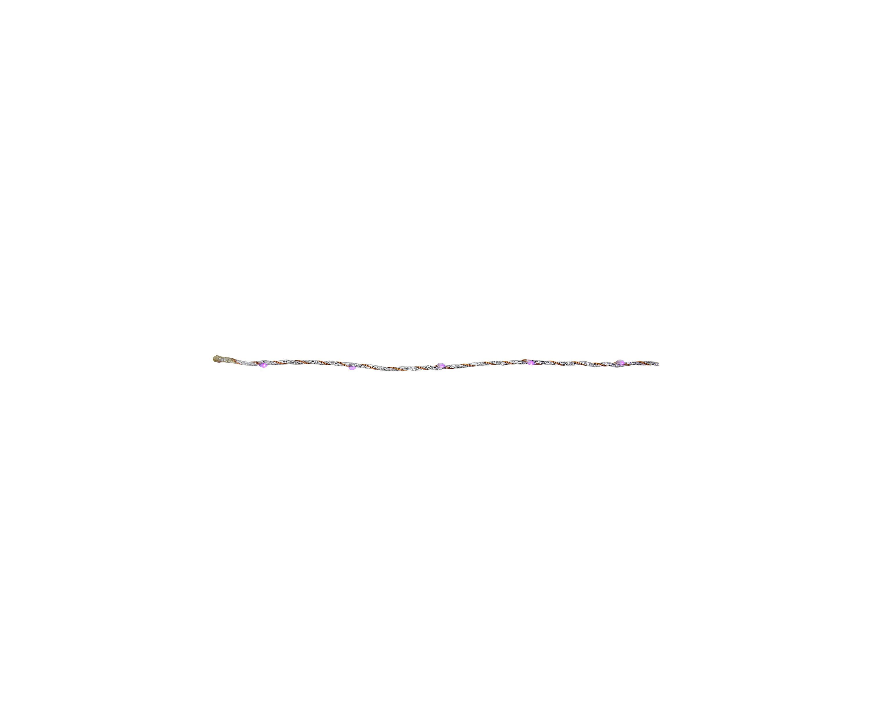 36 Purple LED Angel Tear Drop Branch Christmas Lights - 4.3 ft Silver and Bronze Wire