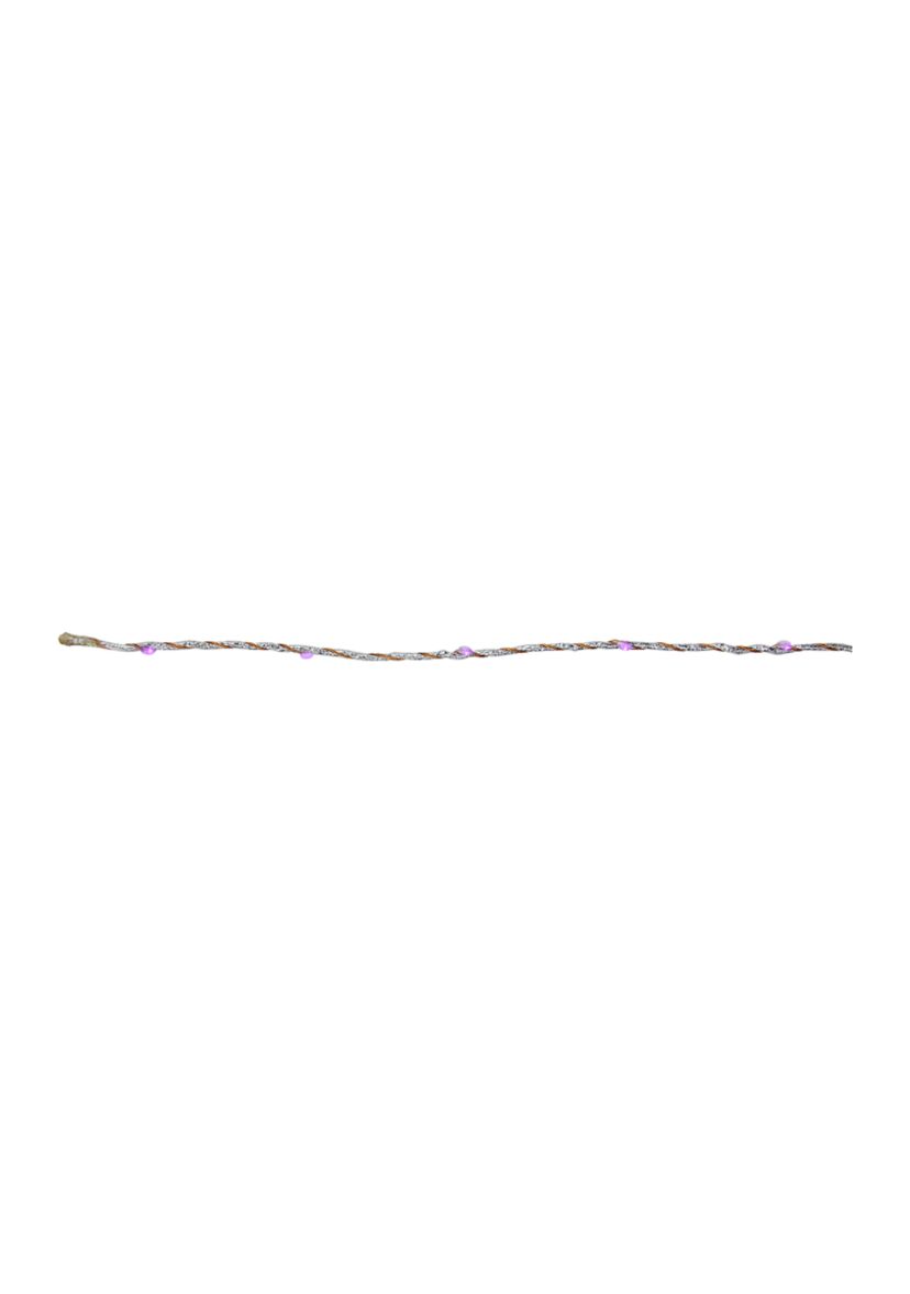 36 Purple LED Angel Tear Drop Branch Christmas Lights - 4.3 ft Silver and Bronze Wire
