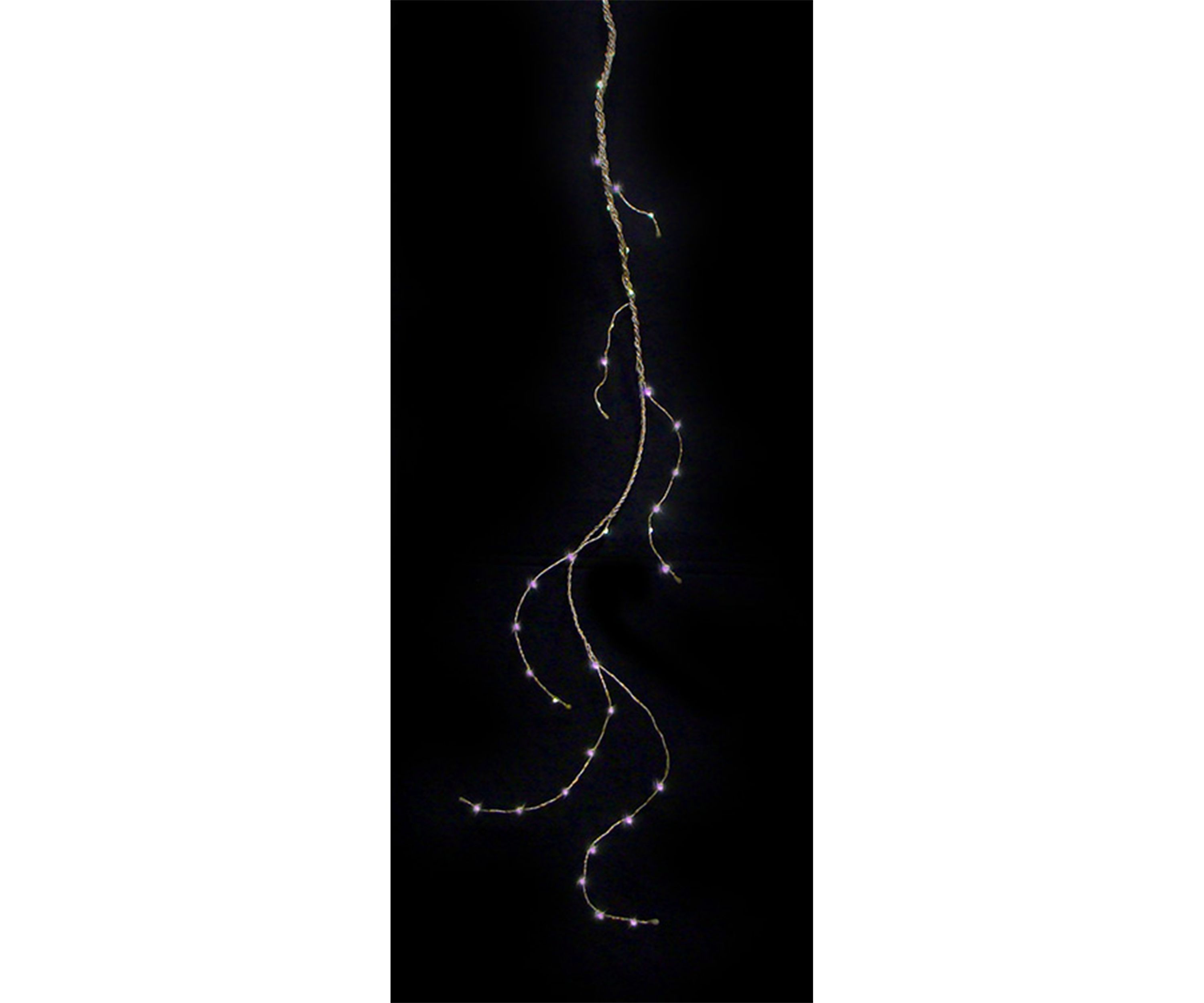 36 Purple LED Angel Tear Drop Branch Christmas Lights - 4.3 ft Silver and Bronze Wire