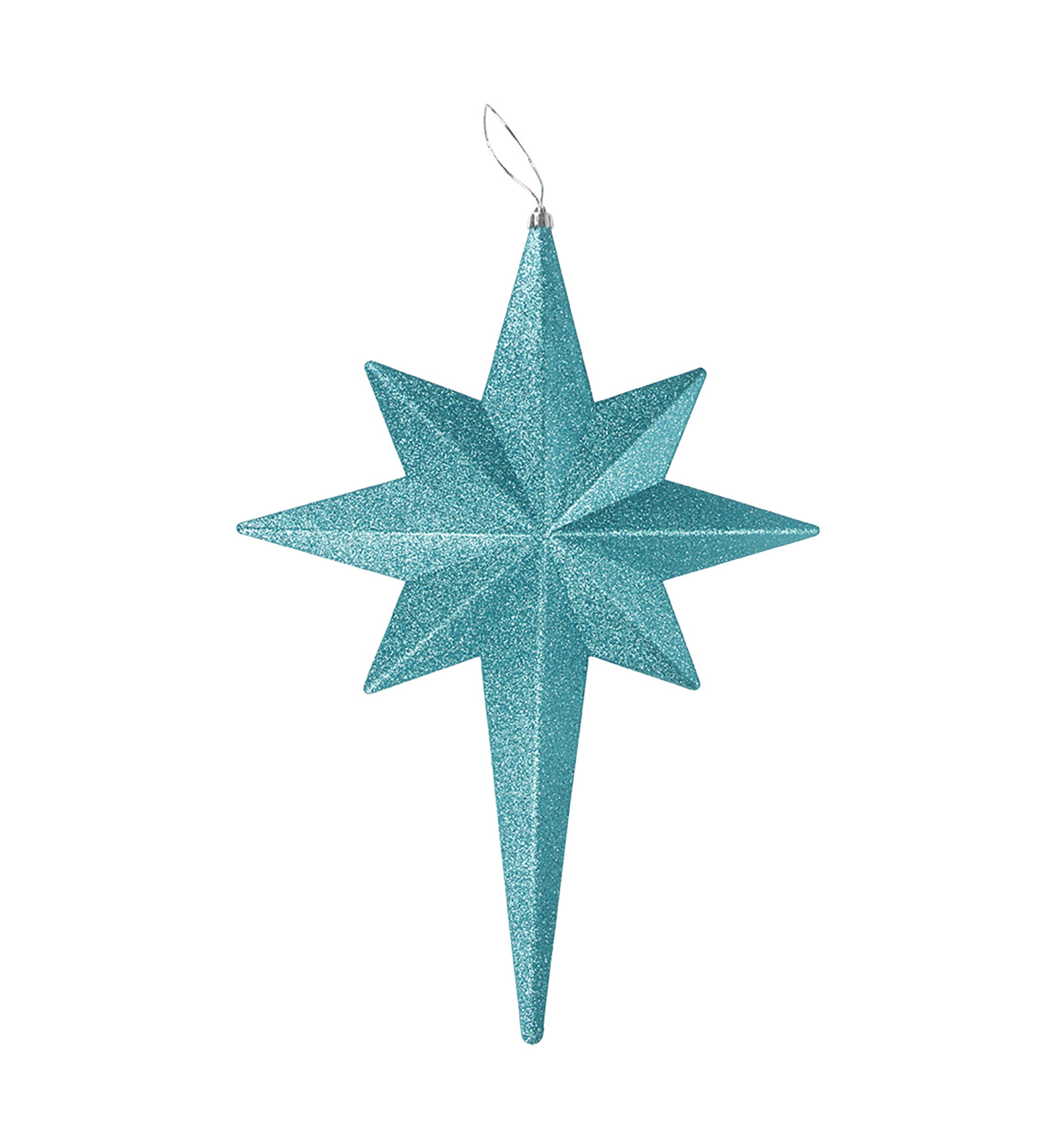 20Inch Turquoise Blue Glittered Bethlehem Star Shatterproof Christmas Ornament
