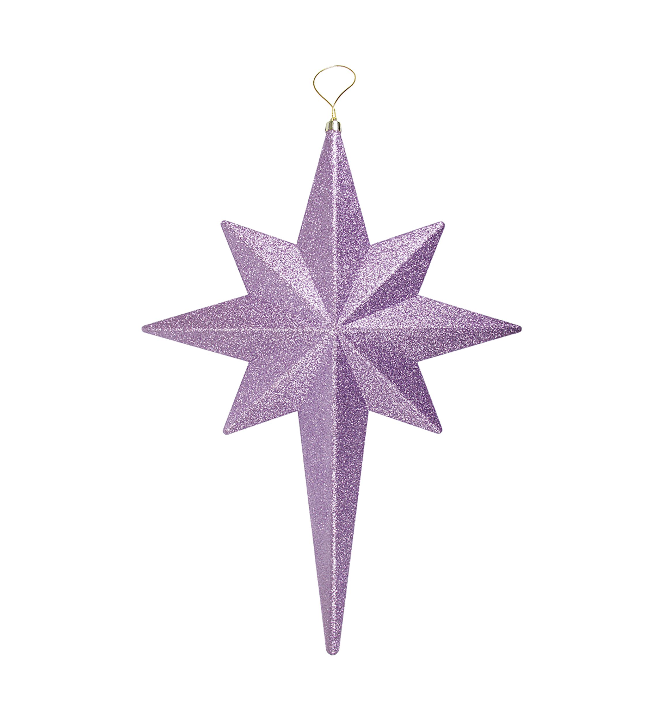 20Inch Purple and Gold Glittered Bethlehem Star Shatterproof Christmas Ornament