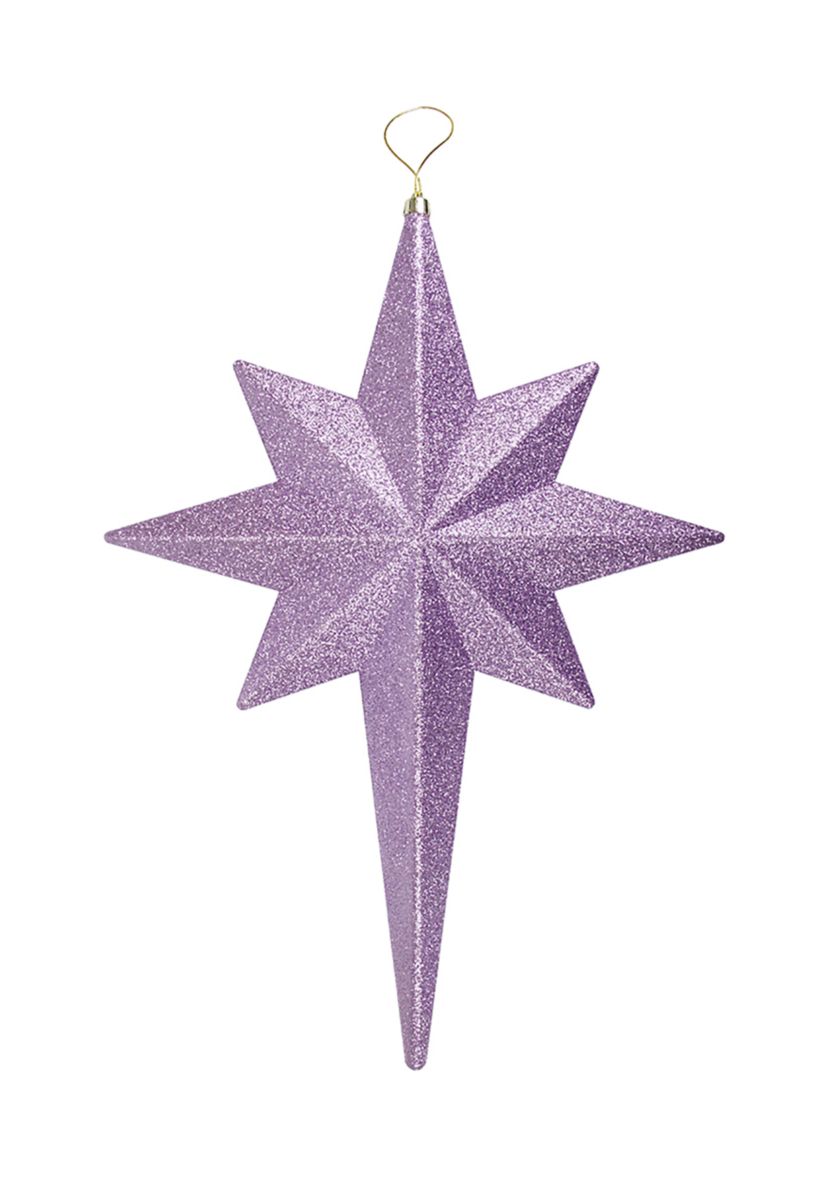 20Inch Purple and Gold Glittered Bethlehem Star Shatterproof Christmas Ornament