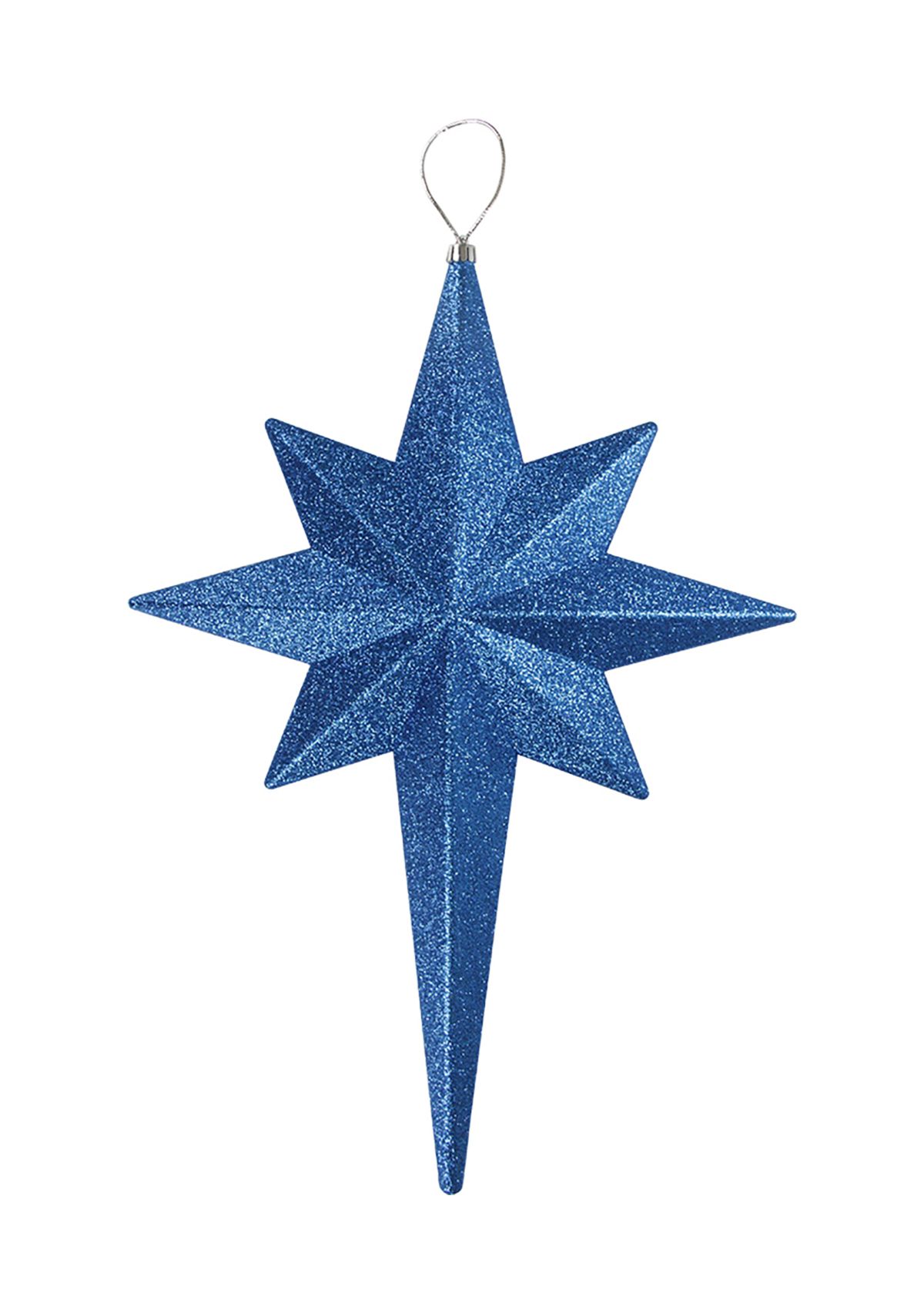 20Inch Blue and Silver Glittered Bethlehem Star Shatterproof Christmas Ornament