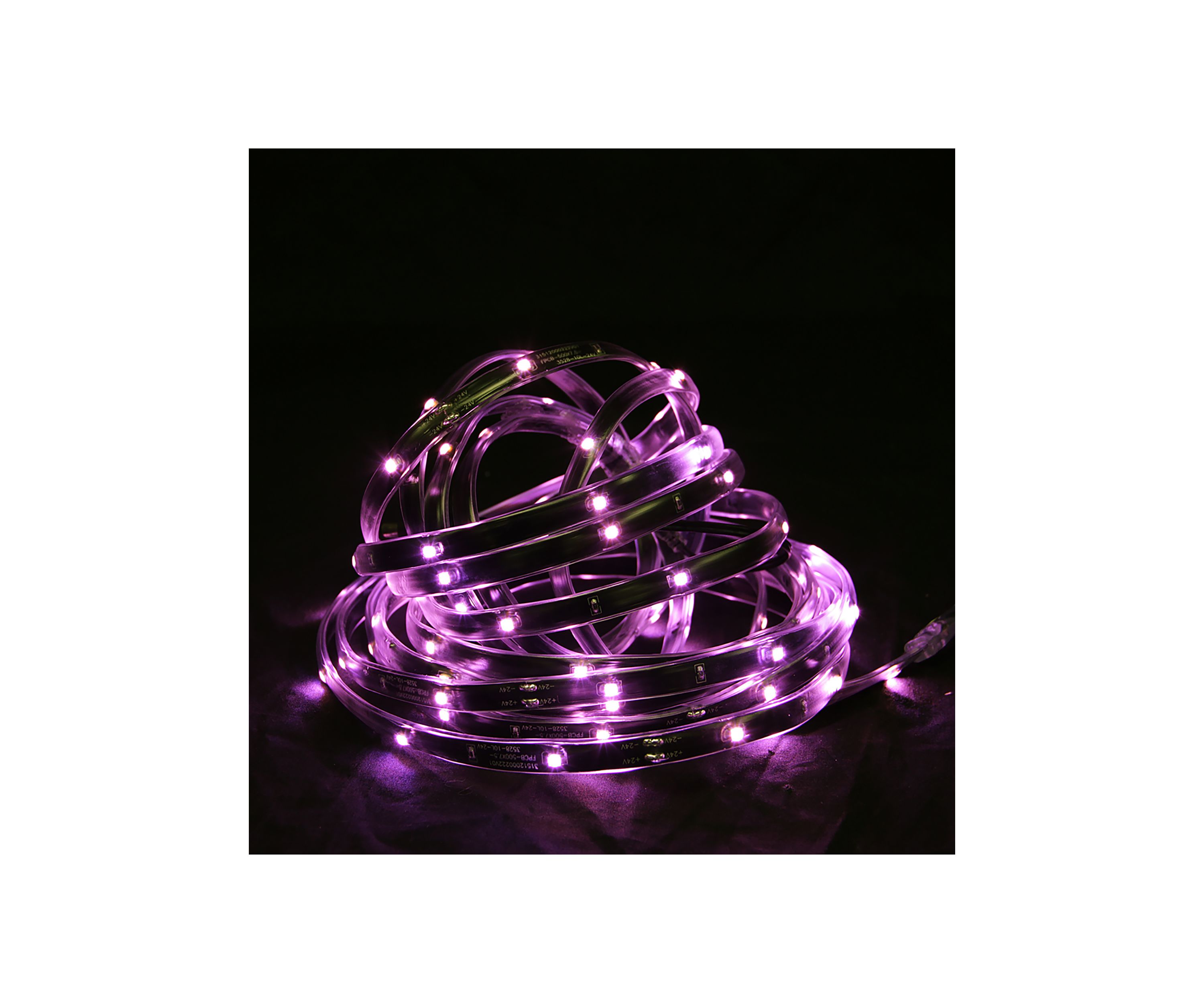 18 Pink LED Outdoor Christmas Linear Tape Lighting - Black Finish