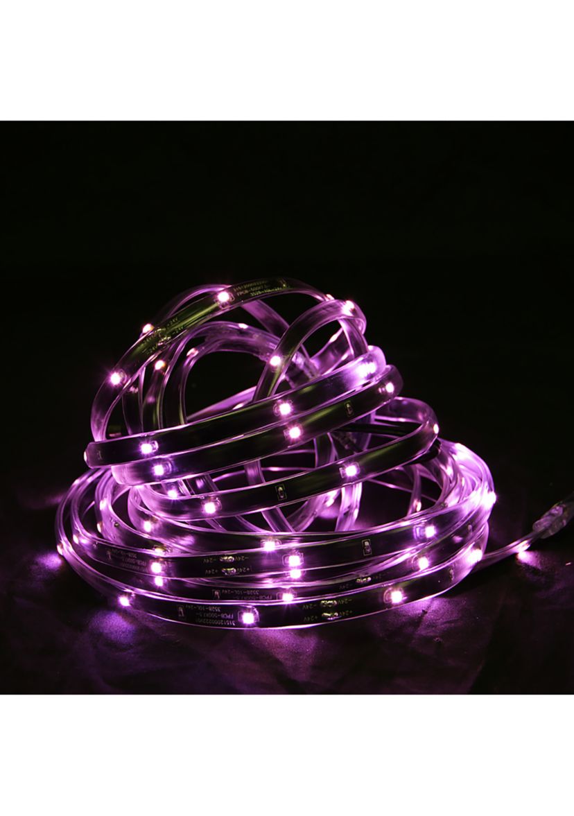 18 Pink LED Outdoor Christmas Linear Tape Lighting - Black Finish
