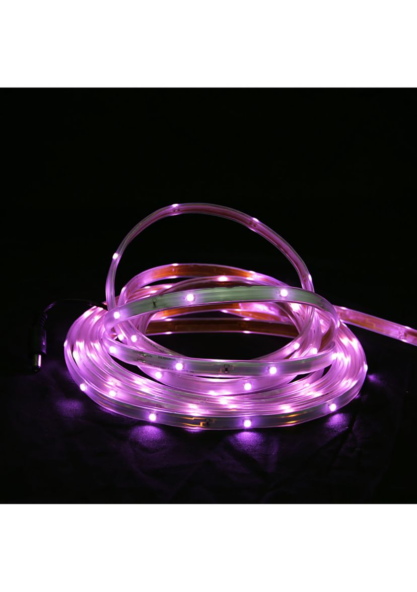 18 Pink LED Outdoor Christmas Linear Tape Lighting - White Finish