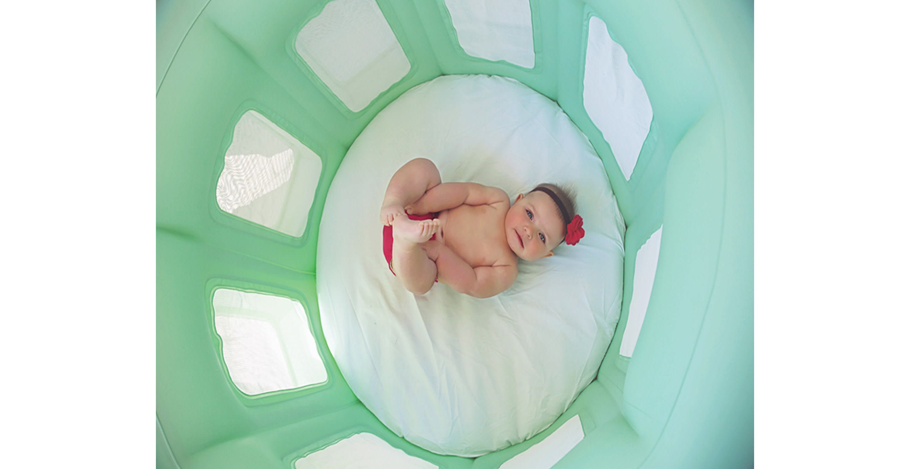 4-in-1 Room to Grow Portable Green Inflatable Baby Play Yard