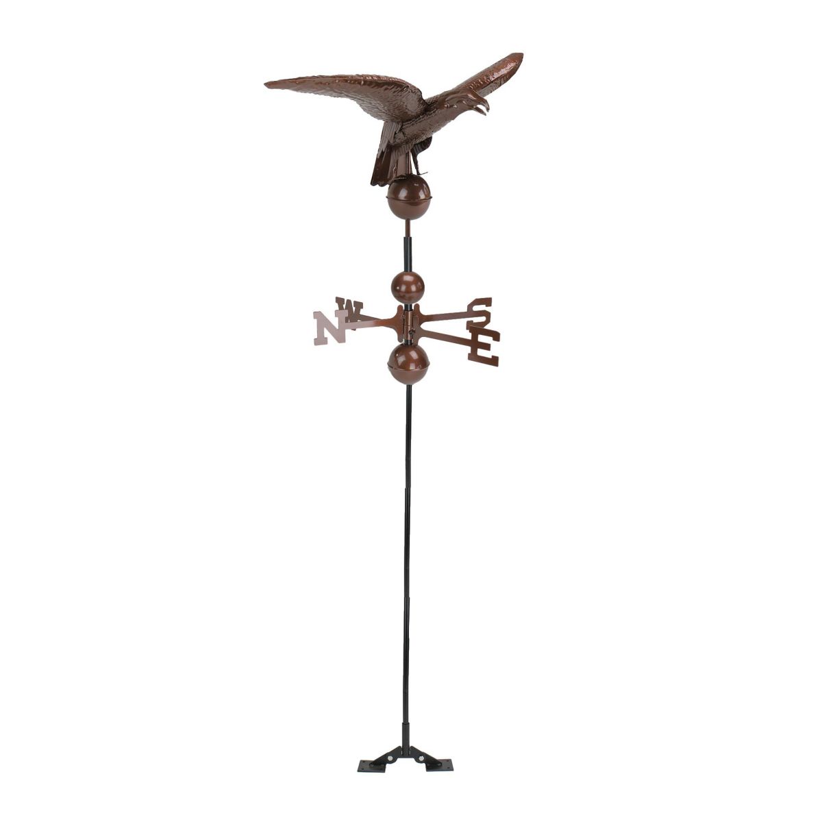 36" Chocolate Brown Polished Eagle Outdoor Garden Weathervane
