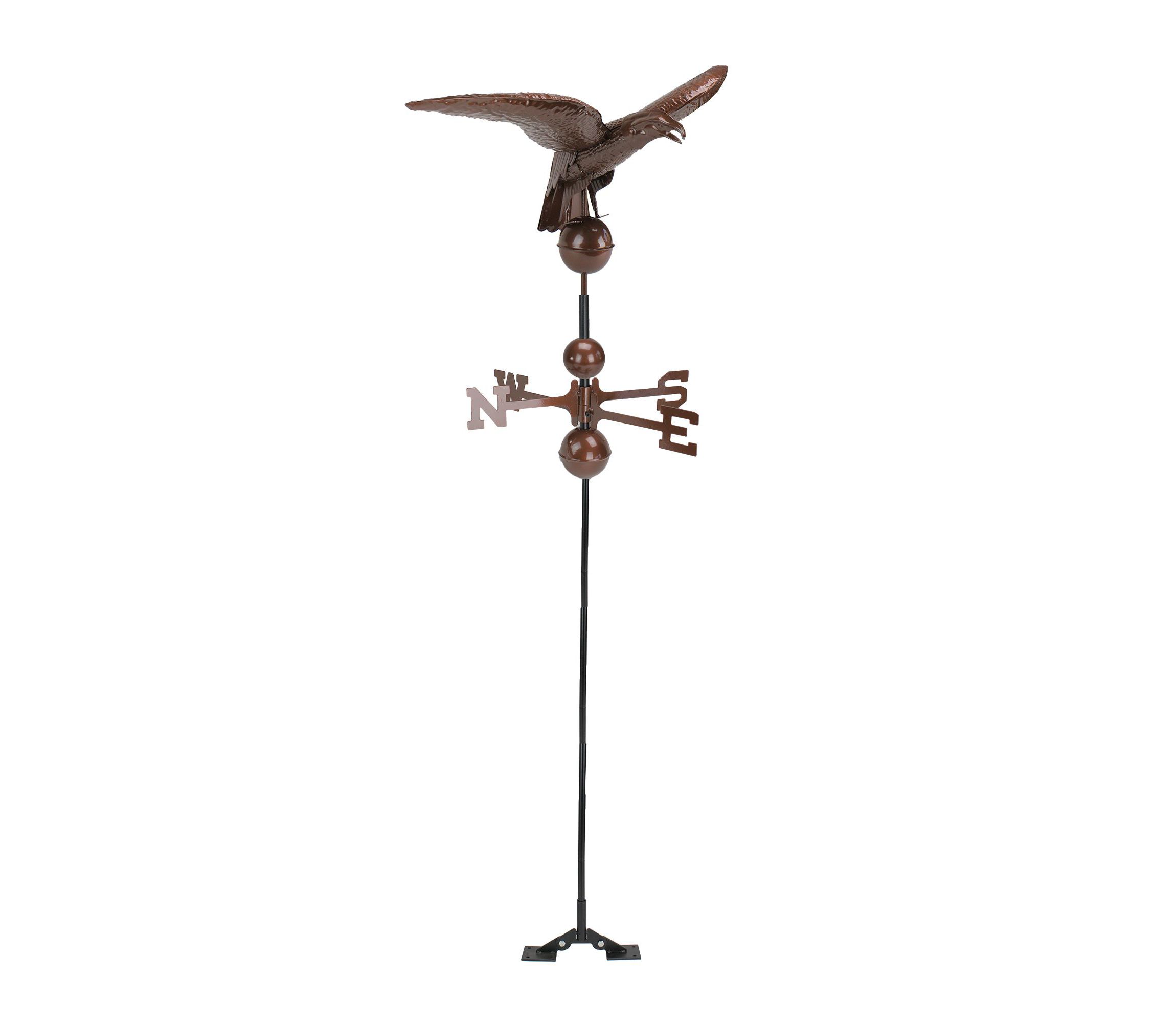 36" Chocolate Brown Polished Eagle Outdoor Garden Weathervane