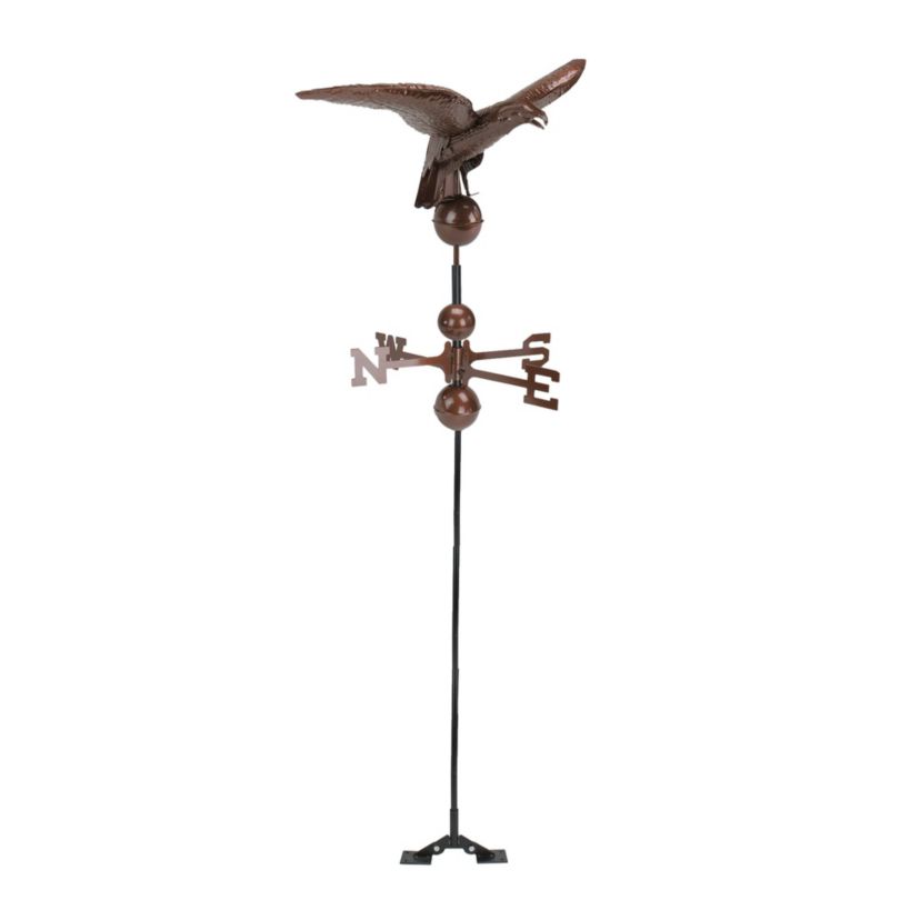36" Chocolate Brown Polished Eagle Outdoor Garden Weathervane