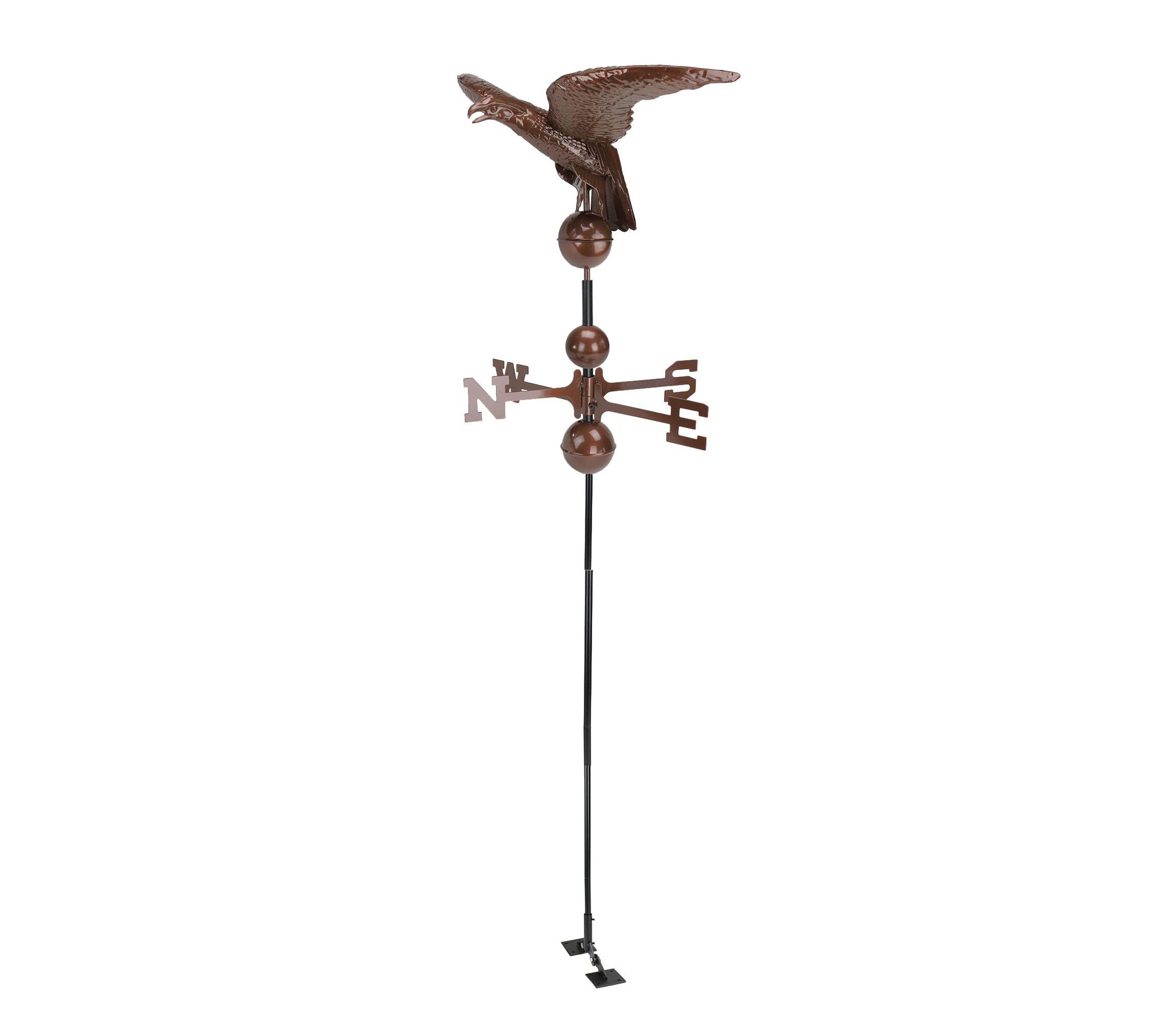 36" Chocolate Brown Polished Eagle Outdoor Garden Weathervane