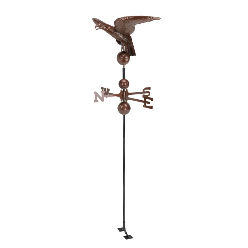 36" Chocolate Brown Polished Eagle Outdoor Garden Weathervane