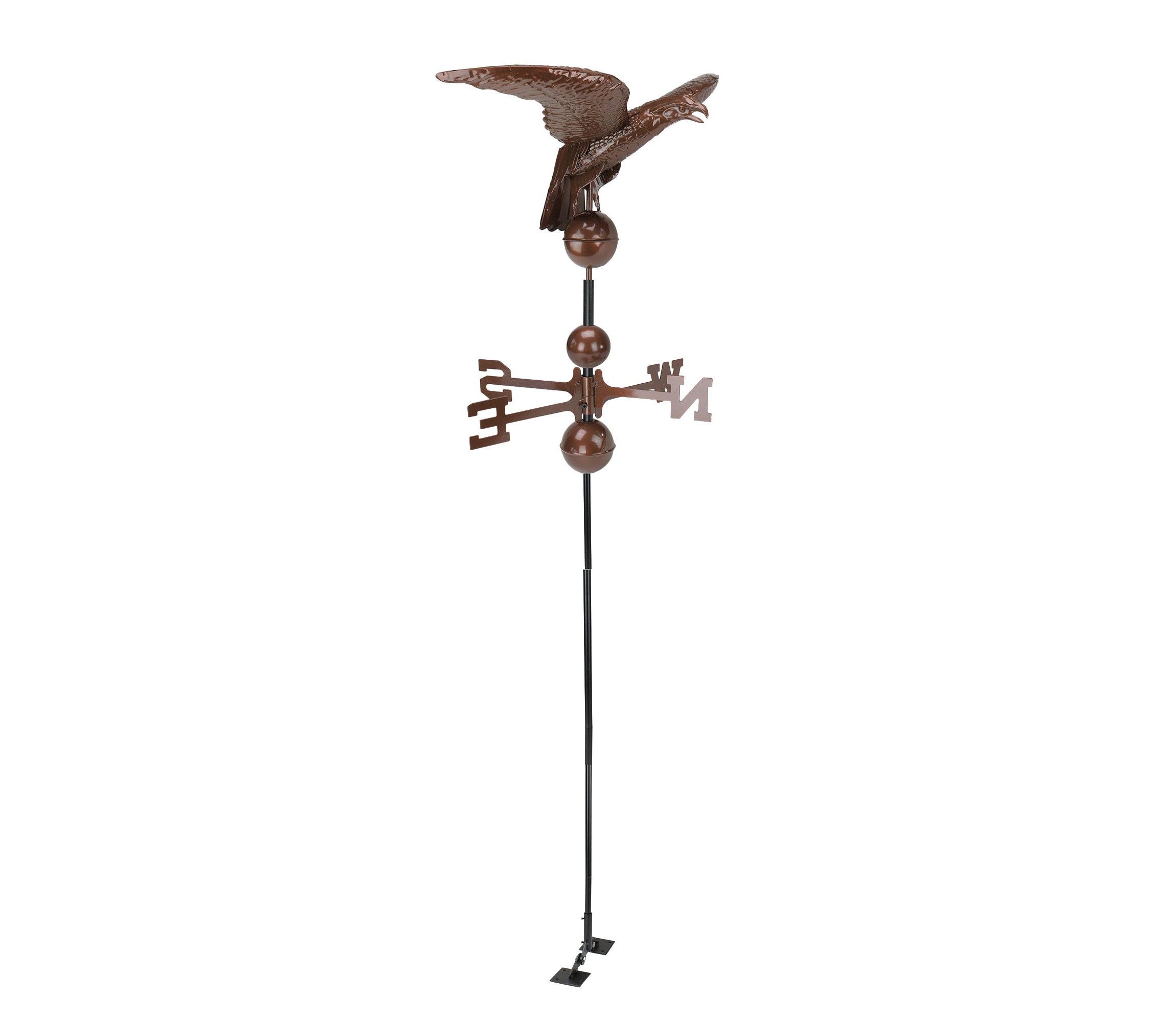 36" Chocolate Brown Polished Eagle Outdoor Garden Weathervane