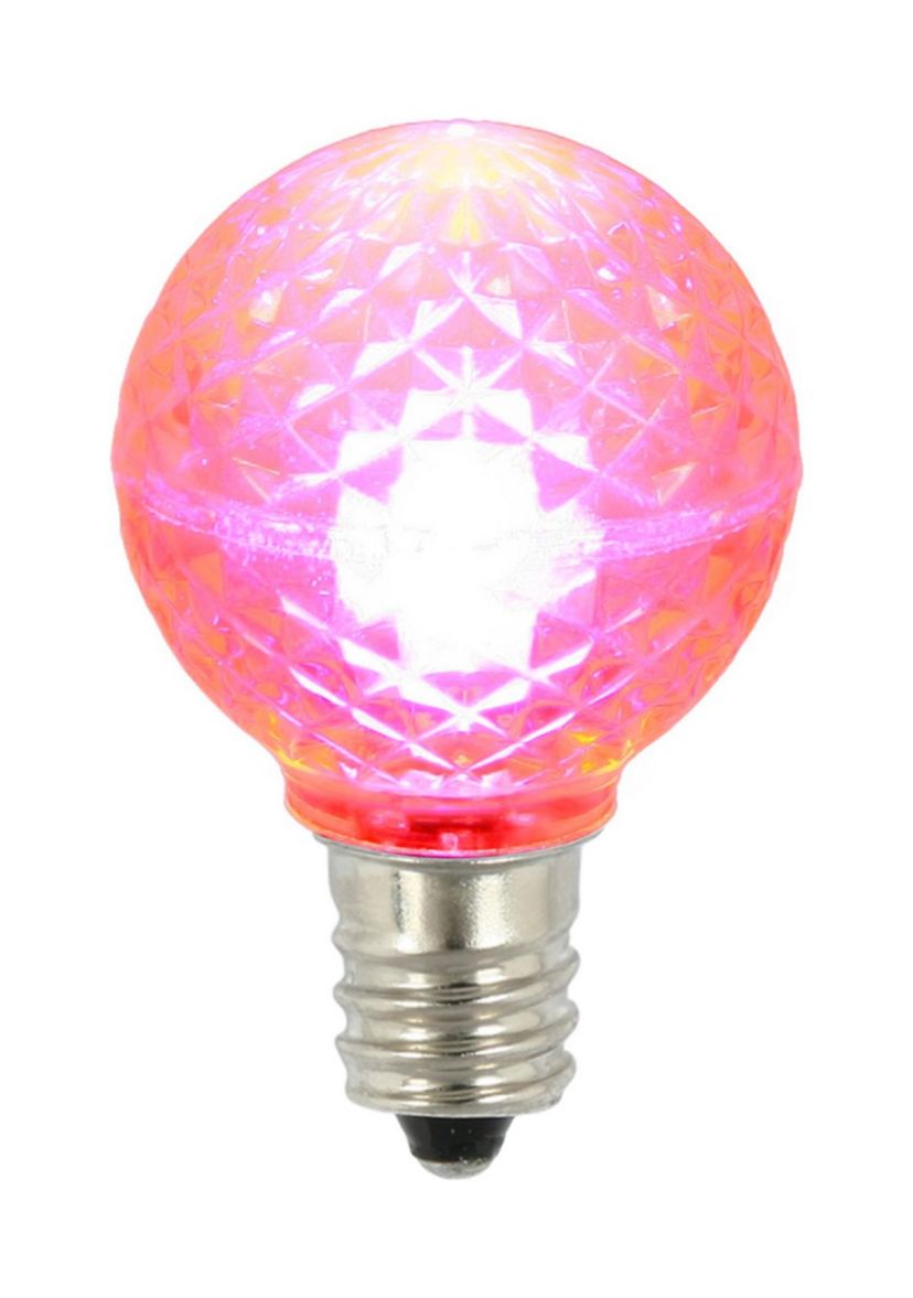 Pack of 25 LED G30 Pink Replacement Christmas Light Bulbs 2Inch