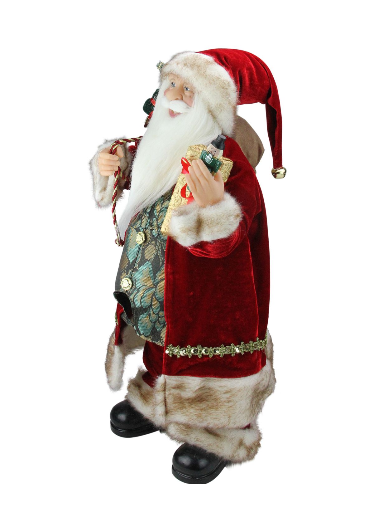 24" Red and White Old World Style Standing Santa Claus Christmas Figure
