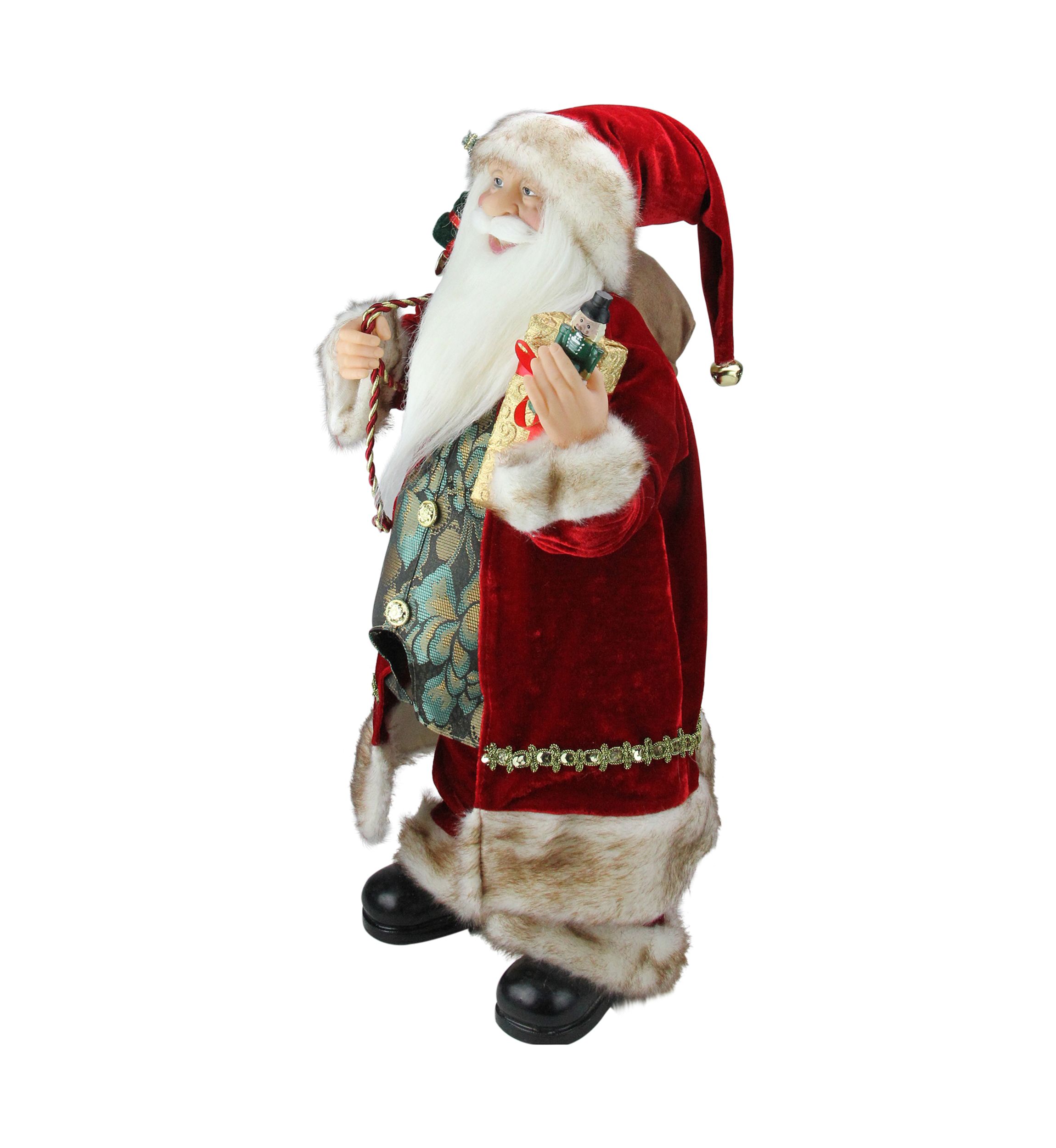 24" Red and White Old World Style Standing Santa Claus Christmas Figure