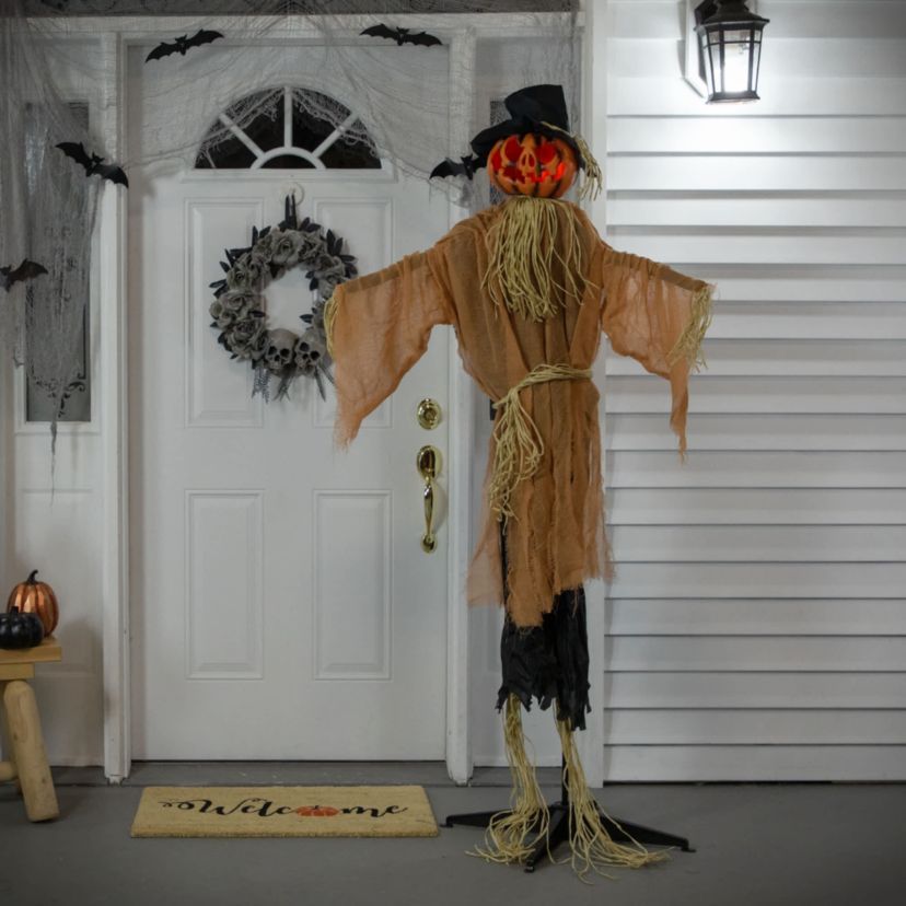 6 Animated Jack-O-Lantern Scarecrow Halloween Decoration