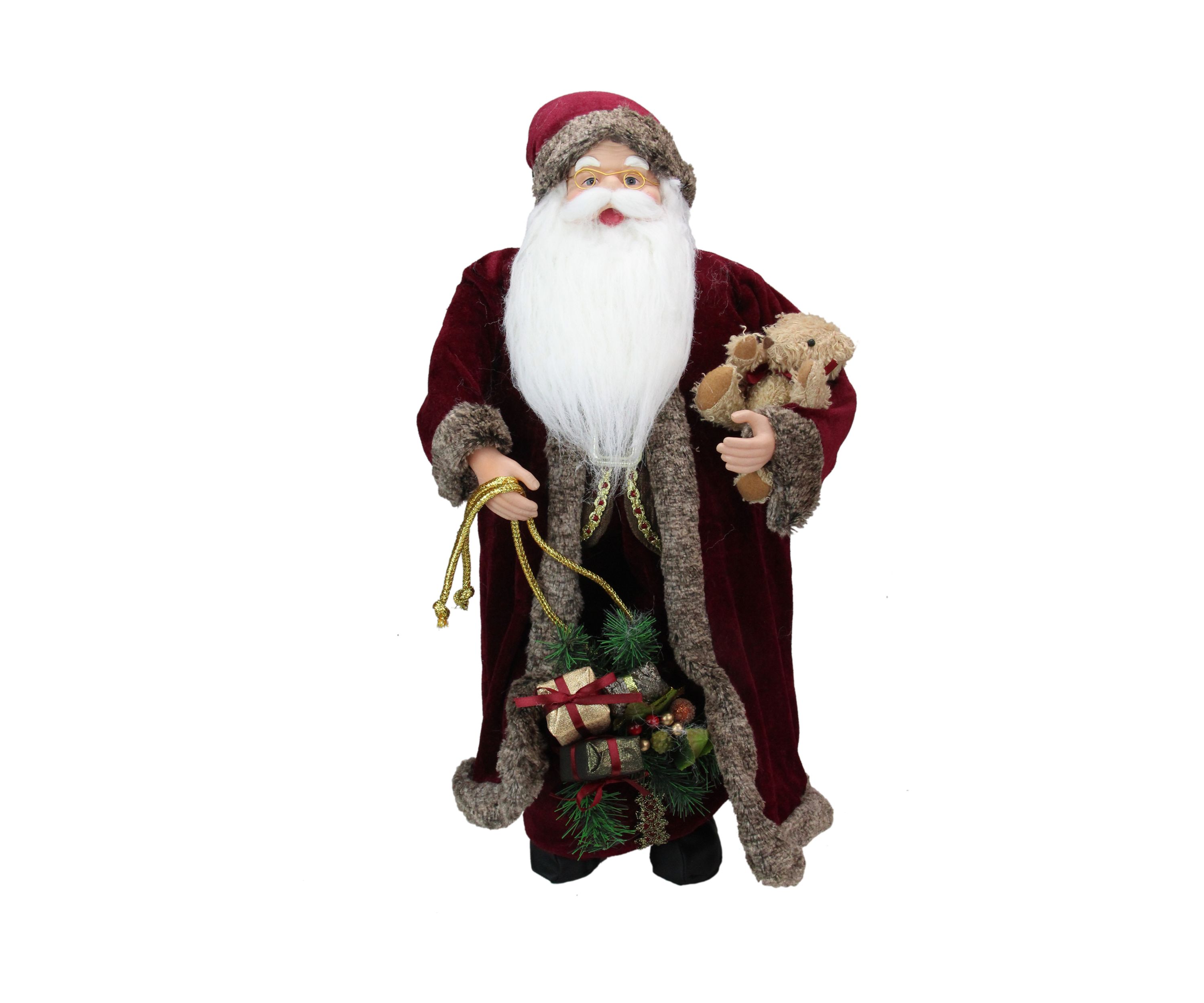 24" Red and White Noble Standing Santa Claus Christmas Figurine