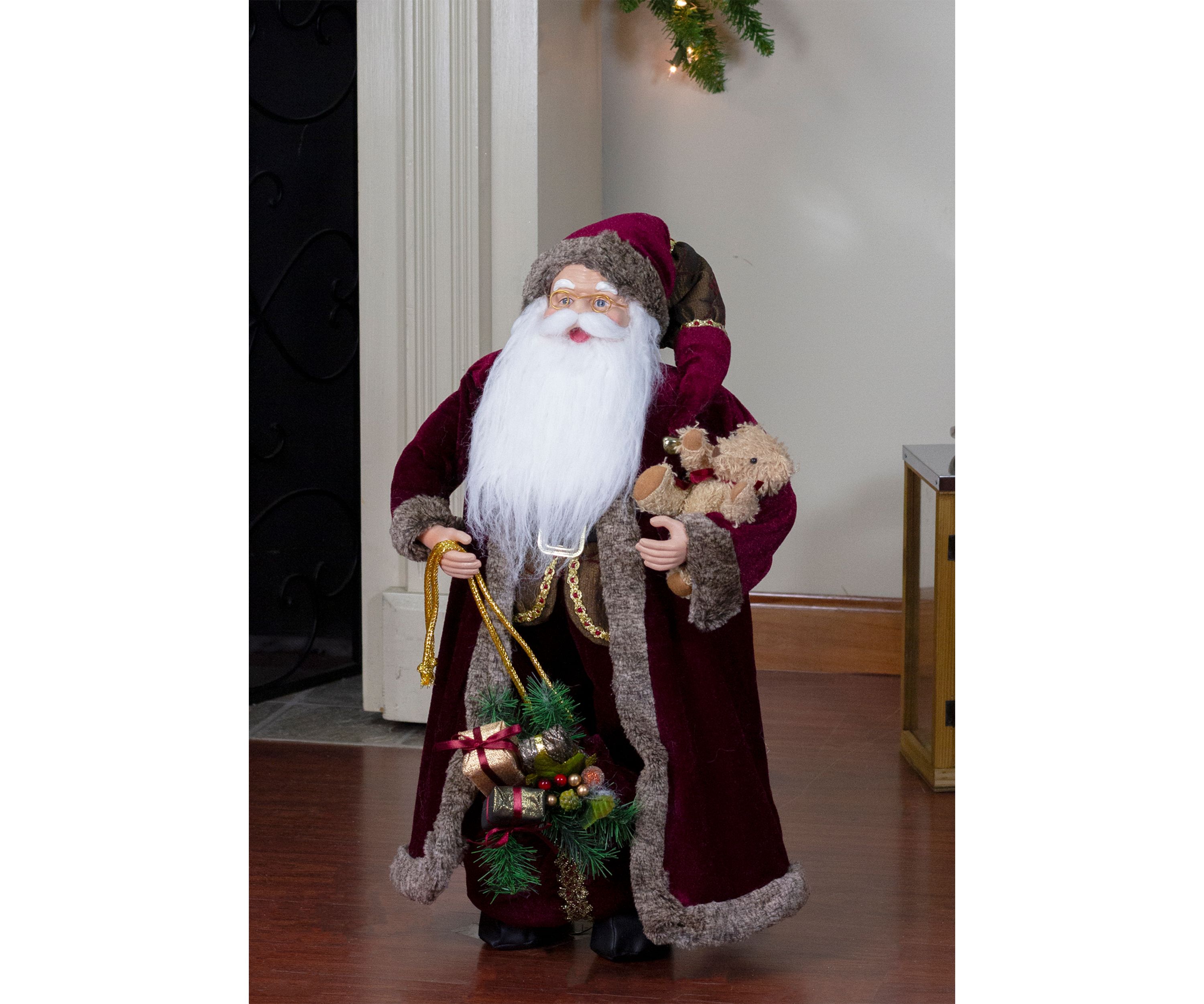 24" Red and White Noble Standing Santa Claus Christmas Figurine