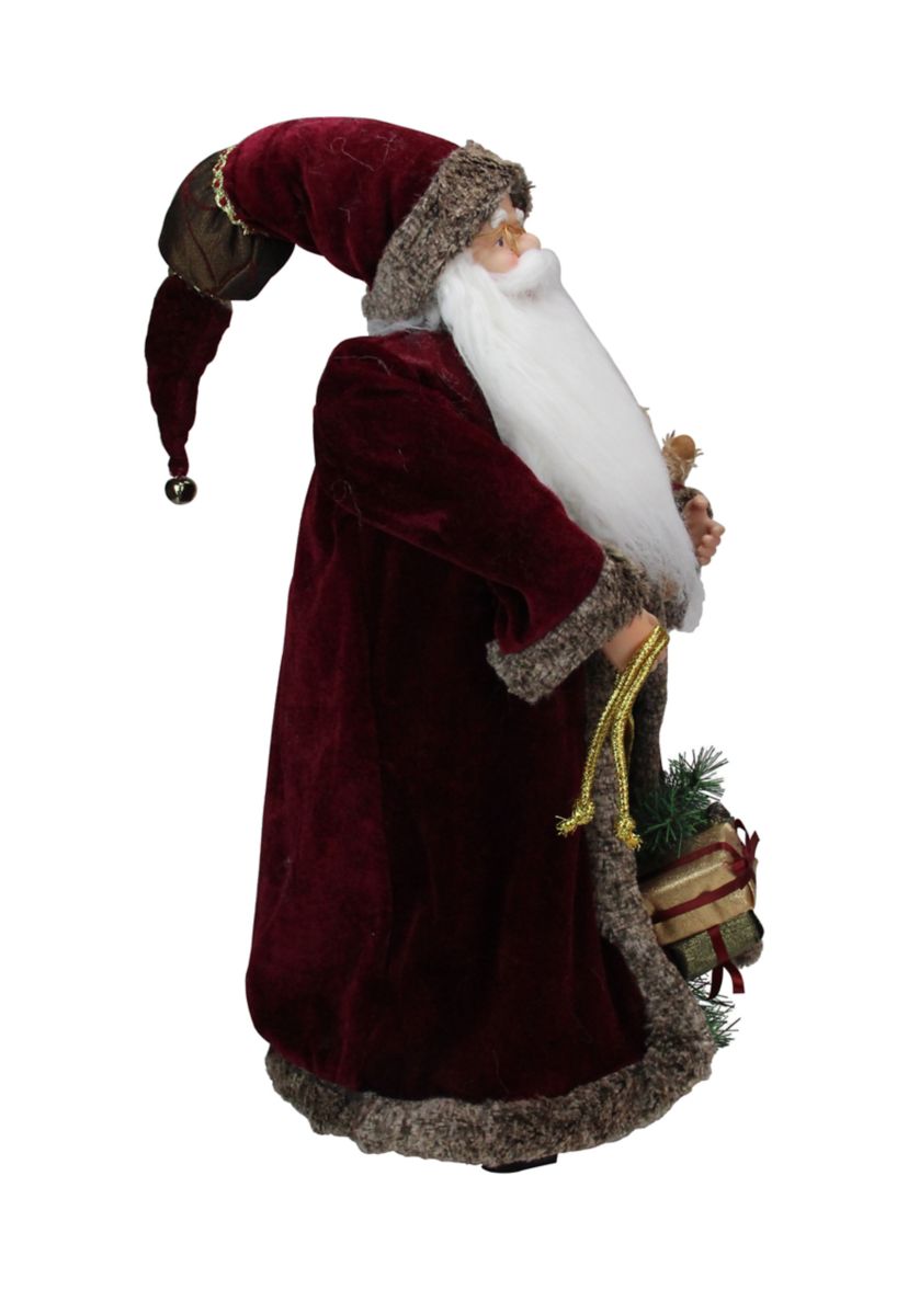 24" Red and White Noble Standing Santa Claus Christmas Figurine