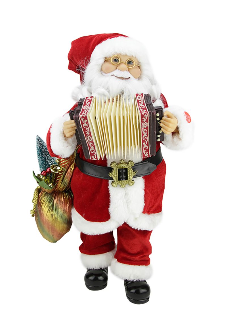18" Animated and Musical Accordion Playing Santa Claus Christmas Figure