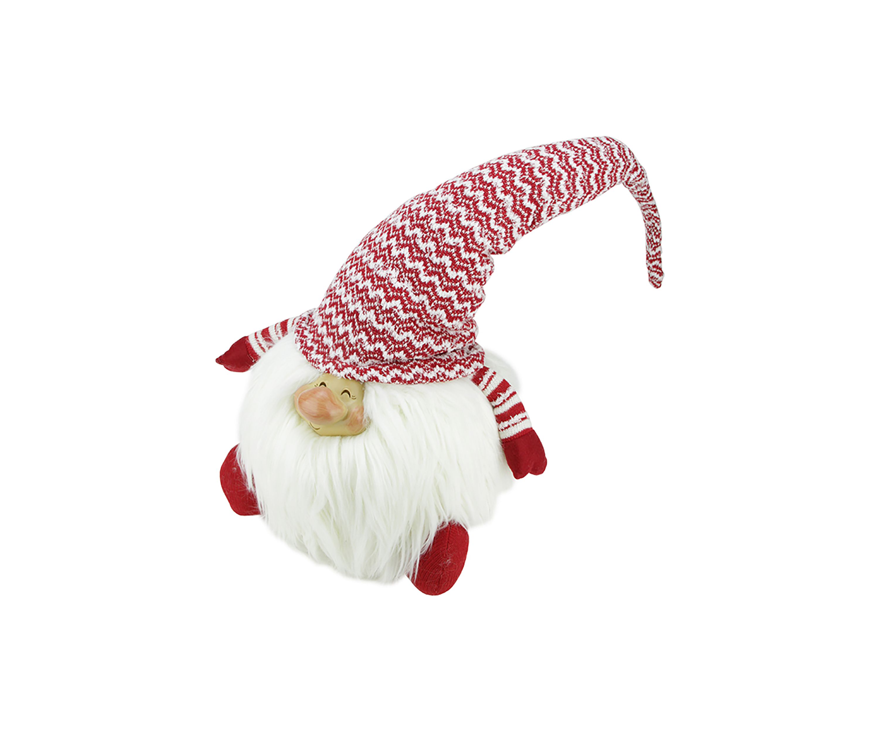 14.75" Red and White Chipper Chester Sitting Santa Gnome Christmas Tabletop Figurine