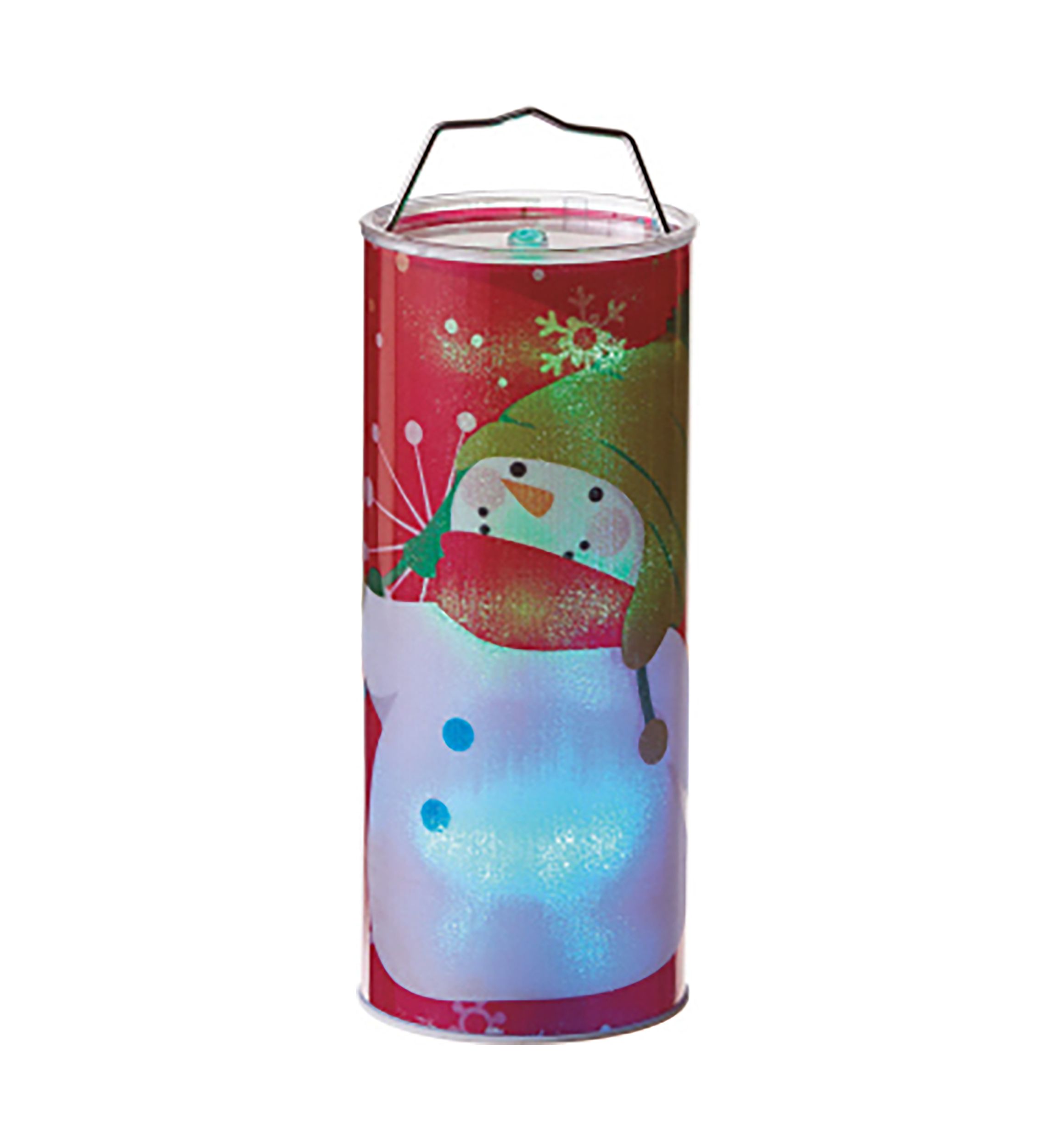 12Inch Battery Operated Red LED Color Changing Snowman Christmas Lantern