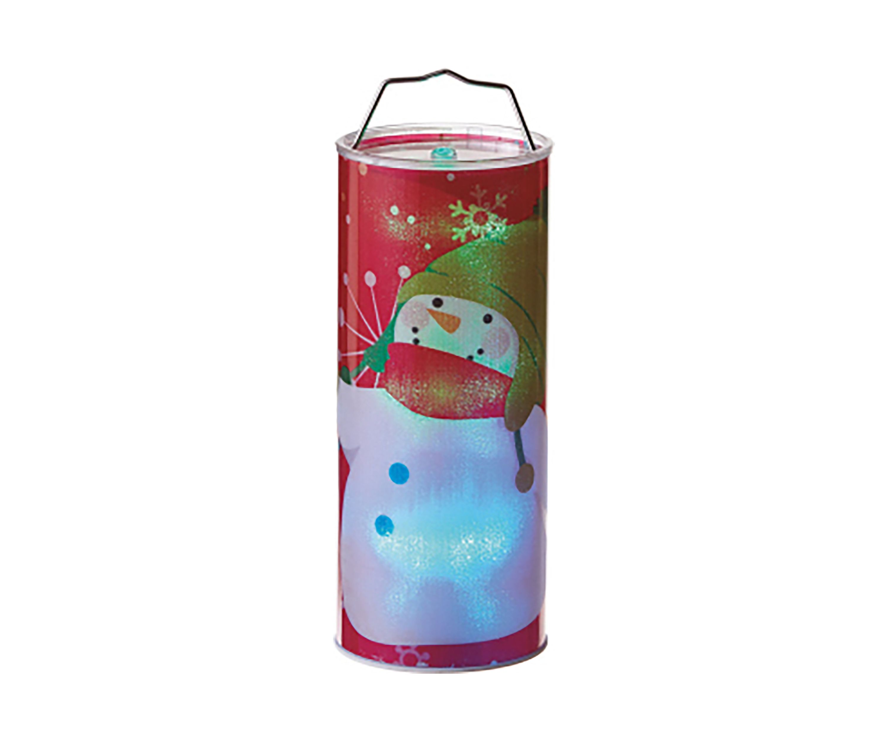 12Inch Battery Operated Red LED Color Changing Snowman Christmas Lantern