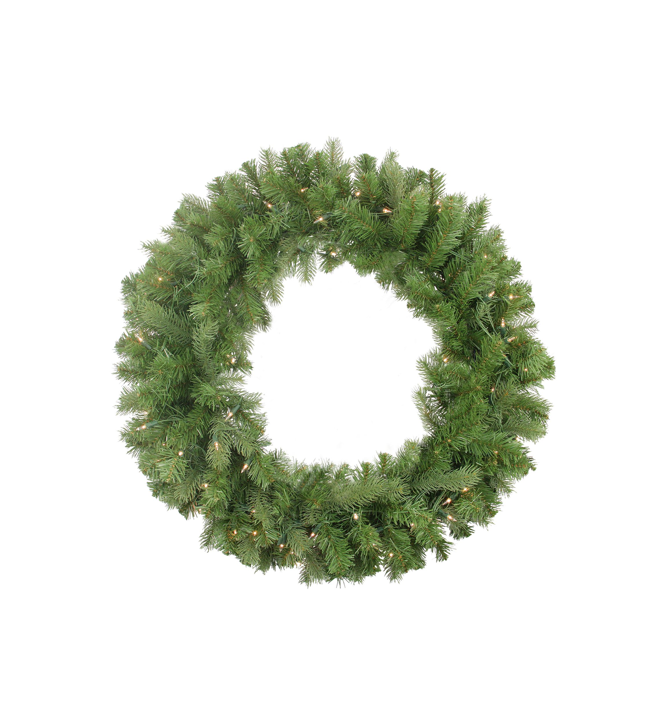 Pre-Lit Noble Fir Artificial Christmas Wreath - 30" Clear Lights