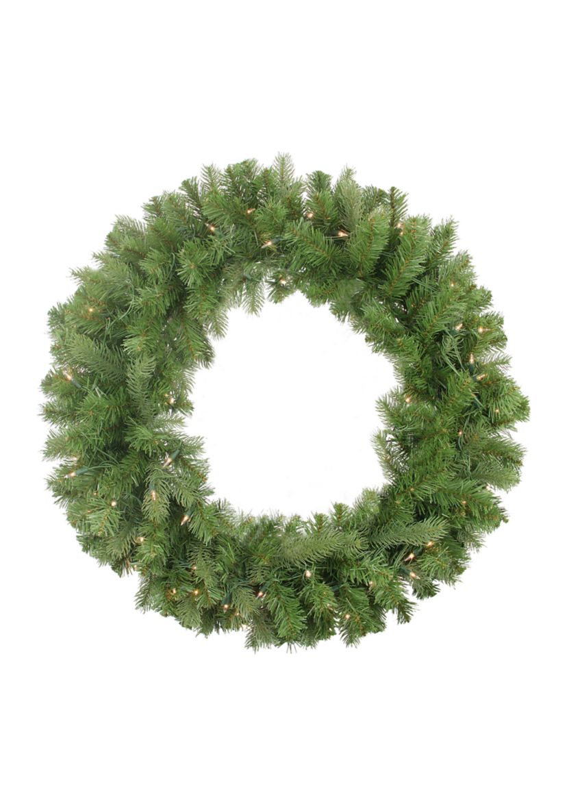 Pre-Lit Noble Fir Artificial Christmas Wreath - 30" Clear Lights