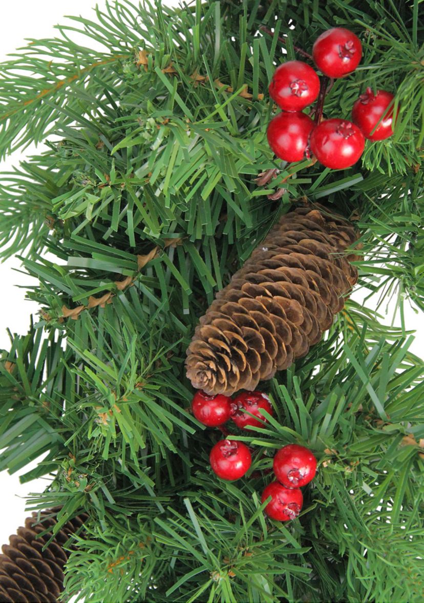 Noble Fir with Berries Artificial Christmas Wreath - 24" Unlit