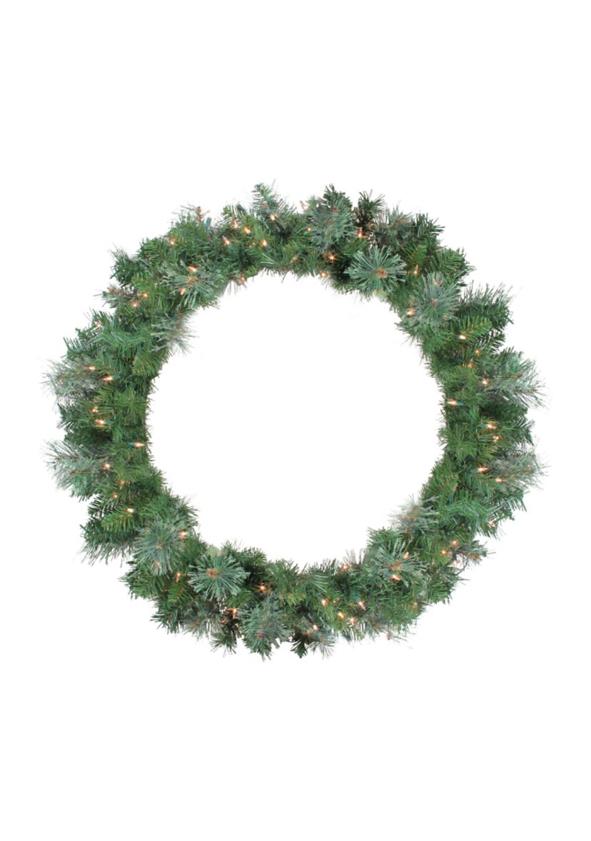 Pre-Lit Mixed Cashmere Pine Artificial Christmas Wreath - 36" Clear Lights