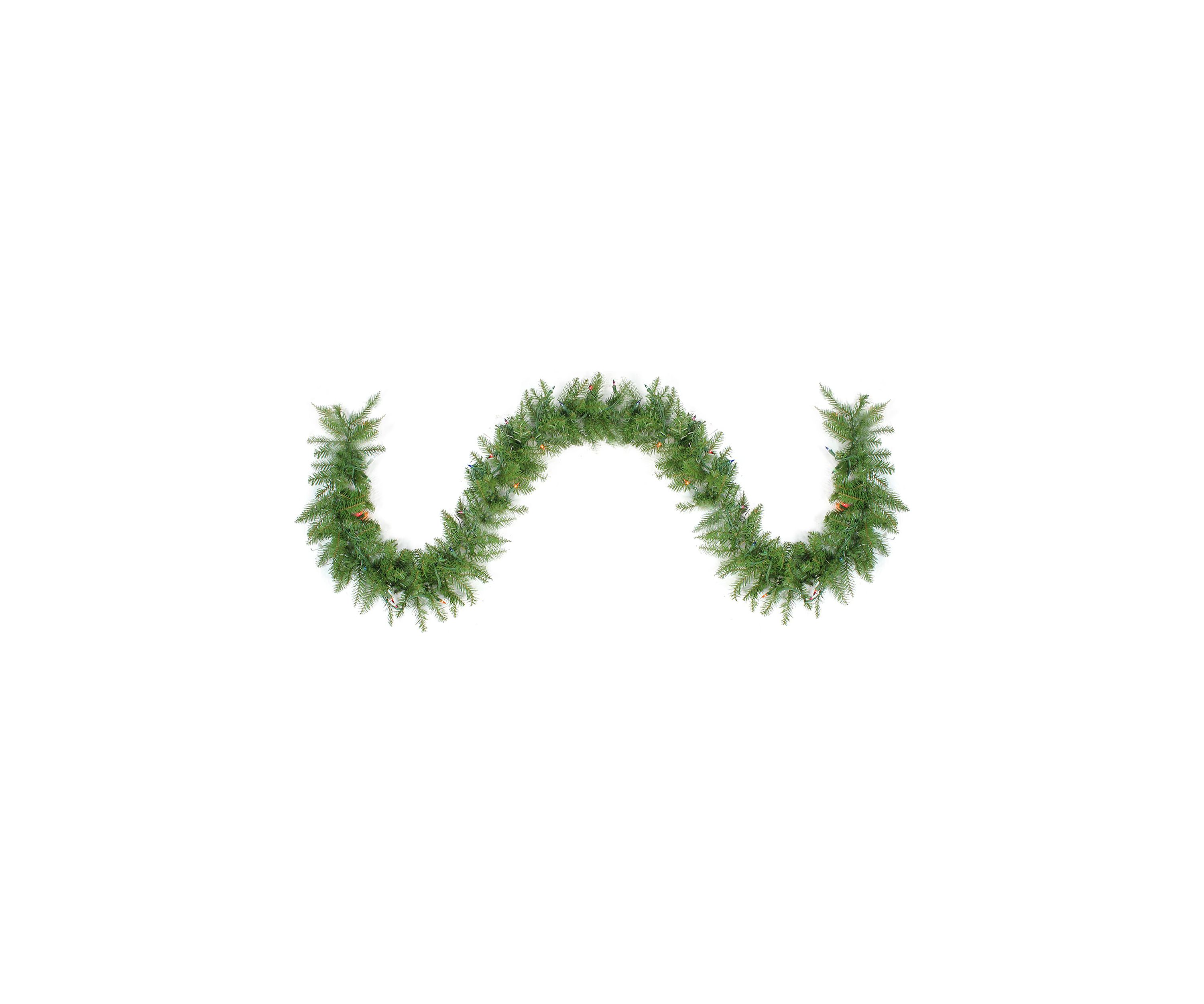 Pre-Lit Northern Pine Artificial Christmas Garland - Multi Color Lights