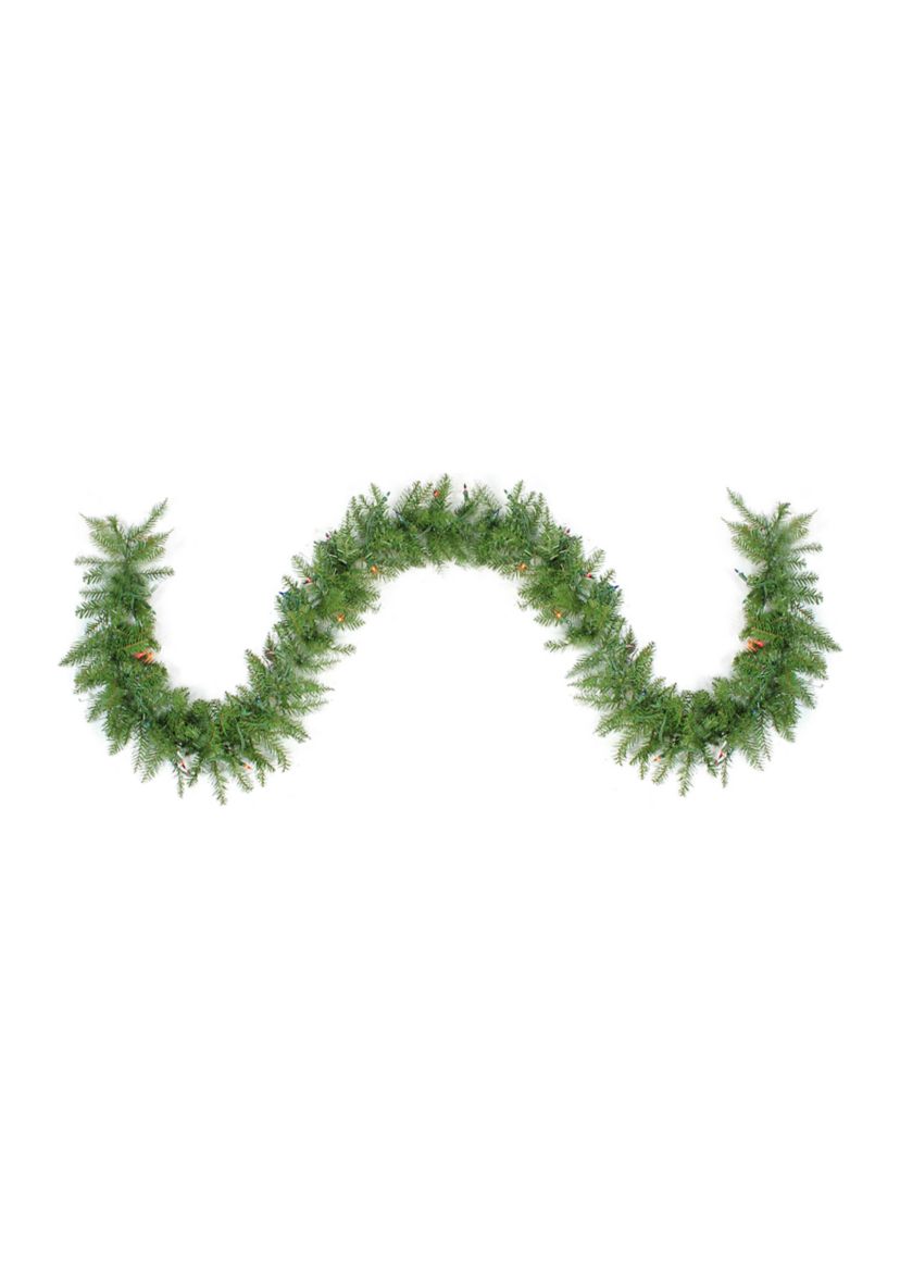 Pre-Lit Northern Pine Artificial Christmas Garland - Multi Color Lights