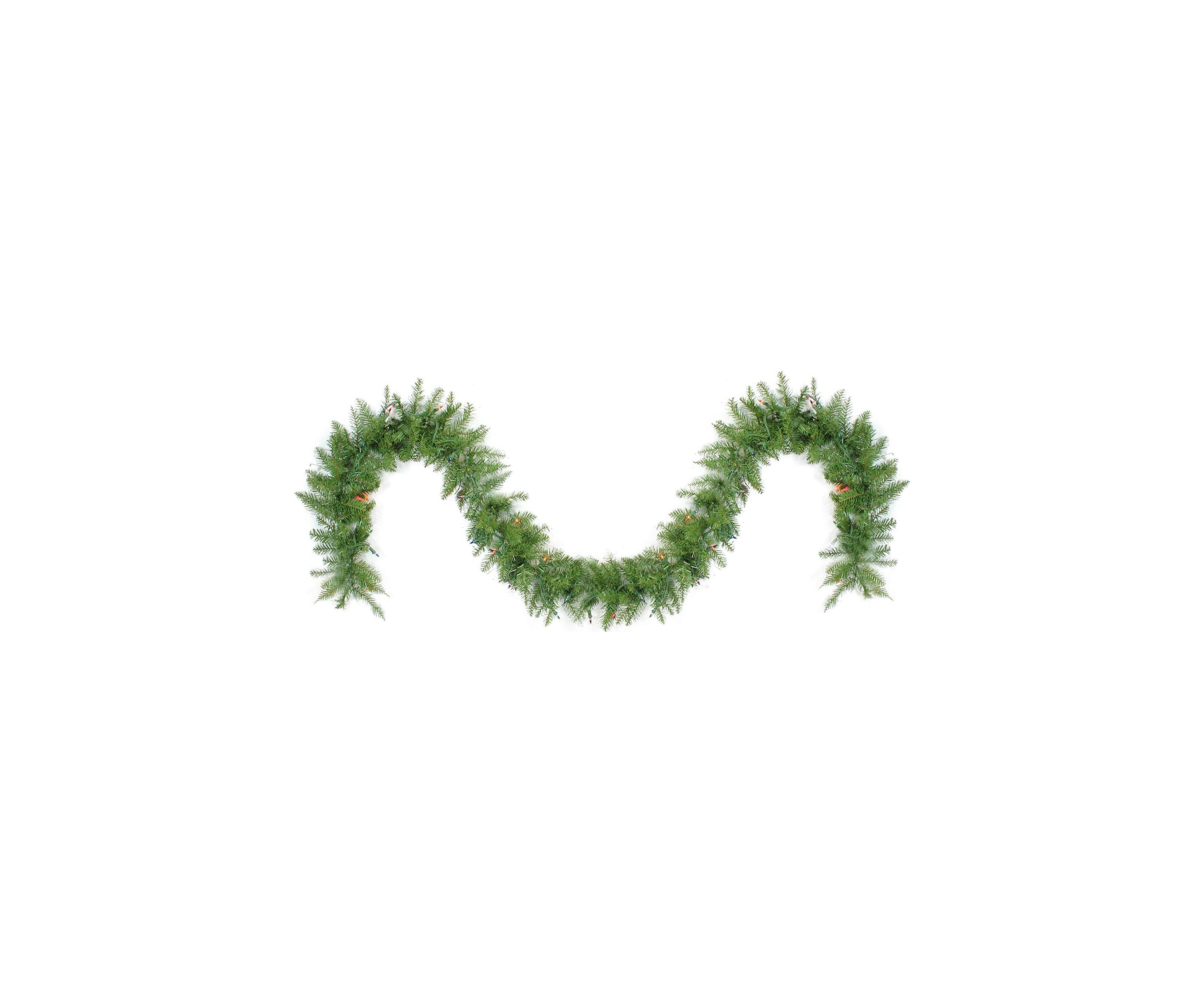 Pre-Lit Northern Pine Artificial Christmas Garland - Multi Color Lights