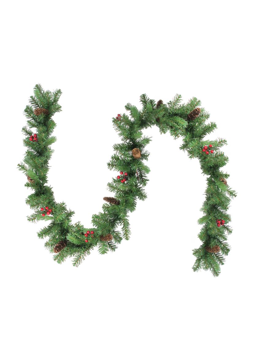 Noble Fir with Berries Artificial Christmas Garland - Unlit